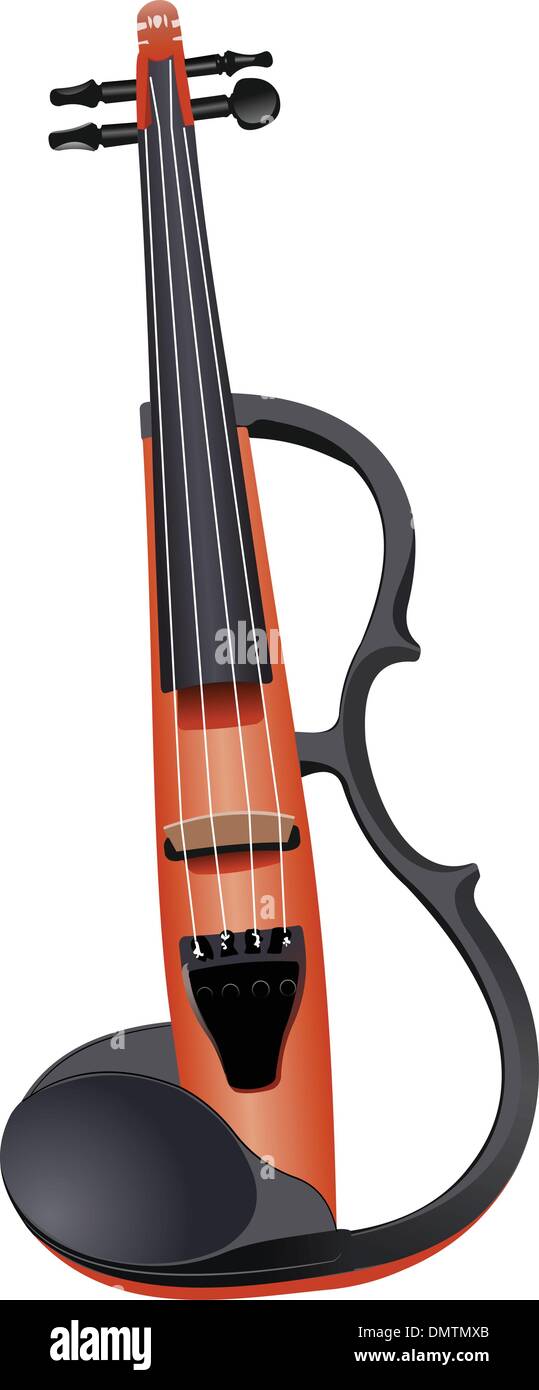 Electric violin isolated over white. Vector illustration Stock Vector