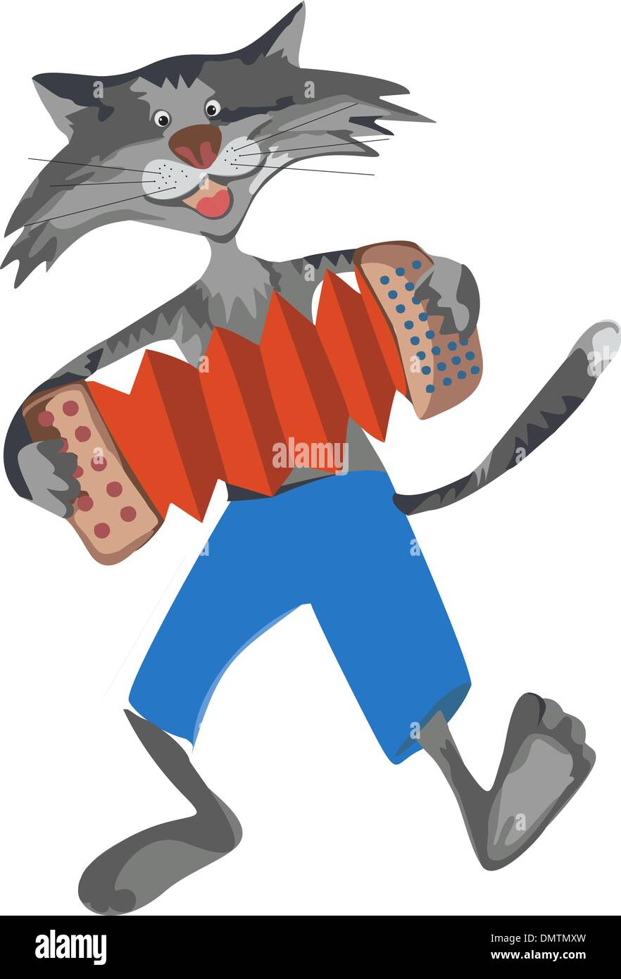 cat playing the accordion Stock Vector Image & Art Alamy