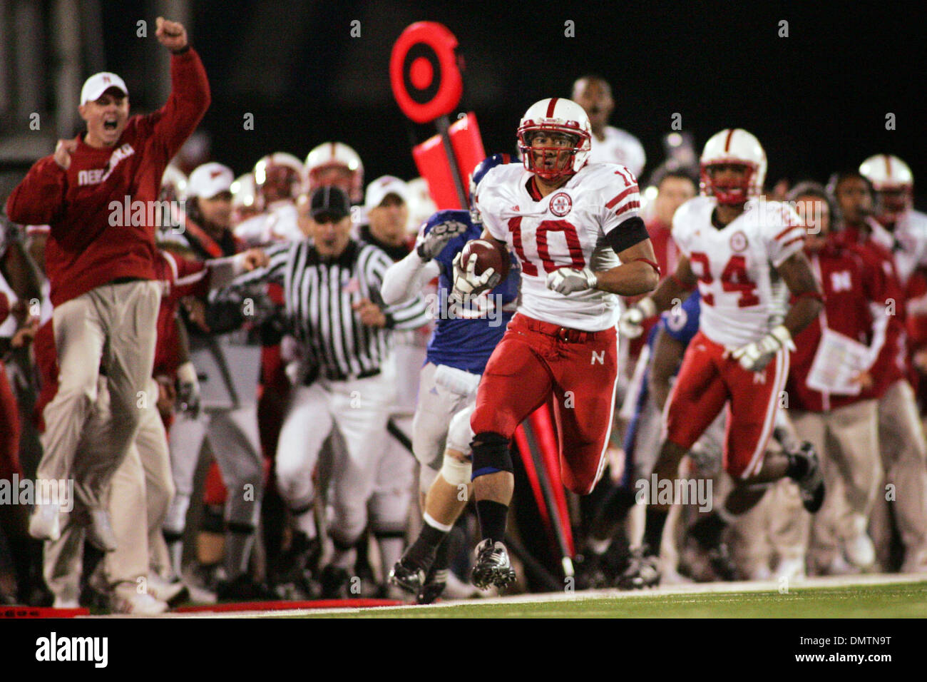 Nebraska running back Roy Helu Jr. (10) scrambles for yardage during