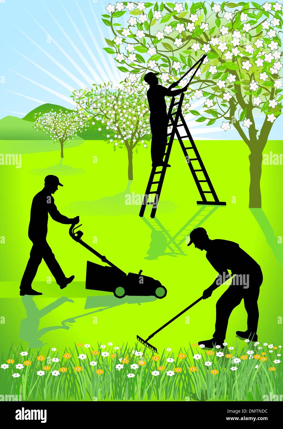 Gardeners greenhouse Stock Vector Images - Alamy
