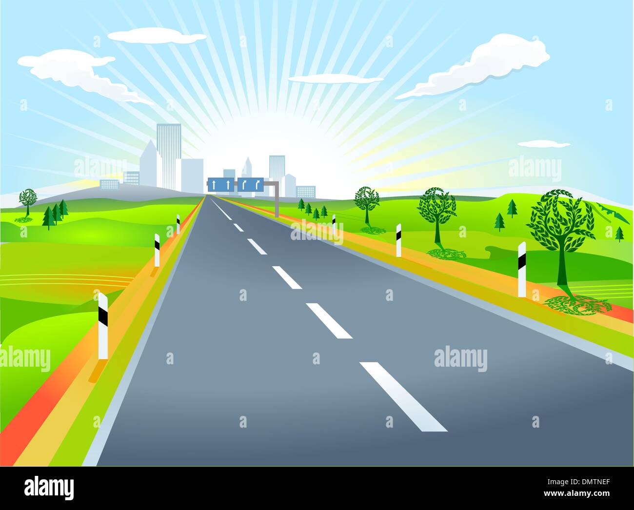 Landscape with road Stock Vector
