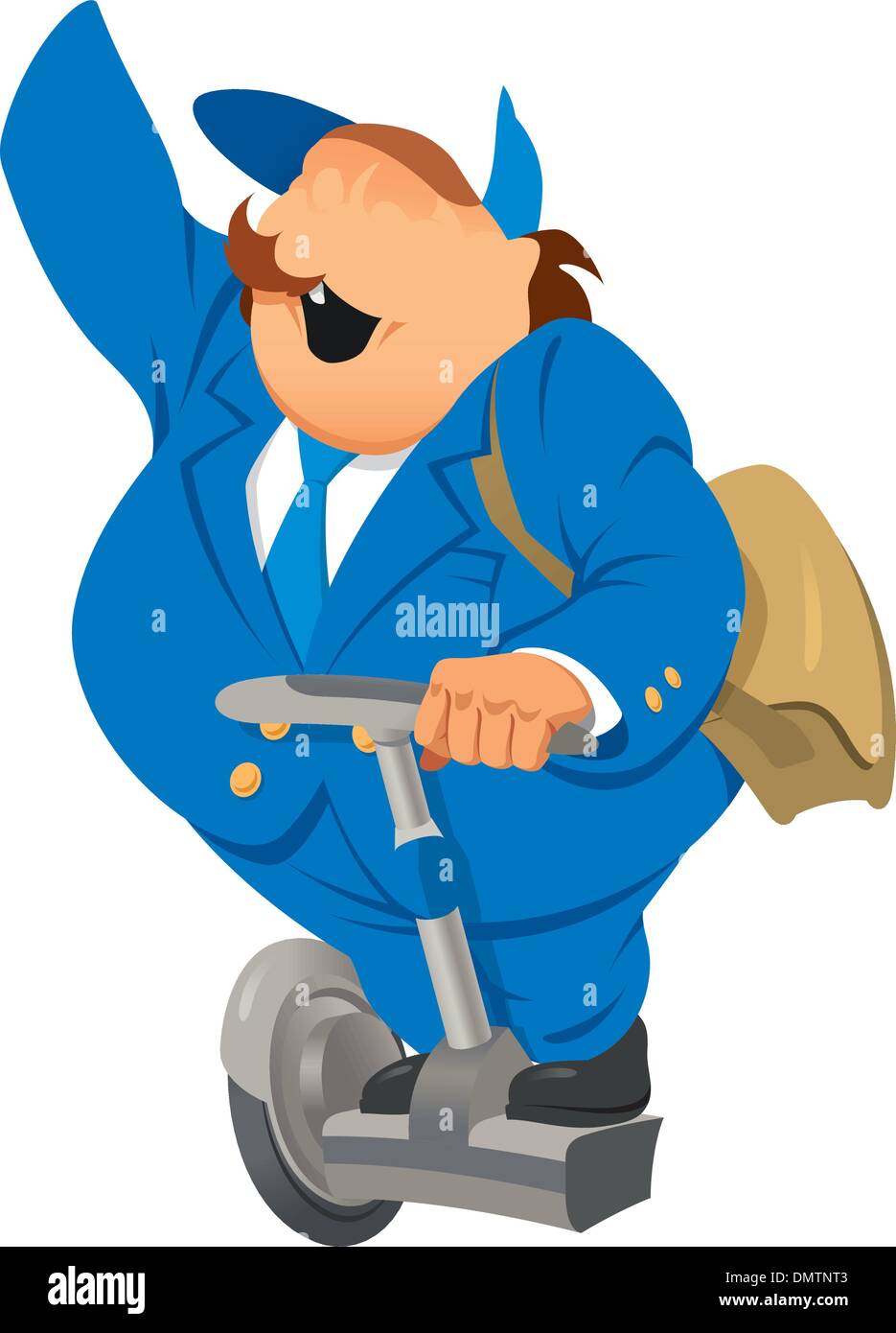 POSTRIDER ON THE SEGWAY Stock Vector