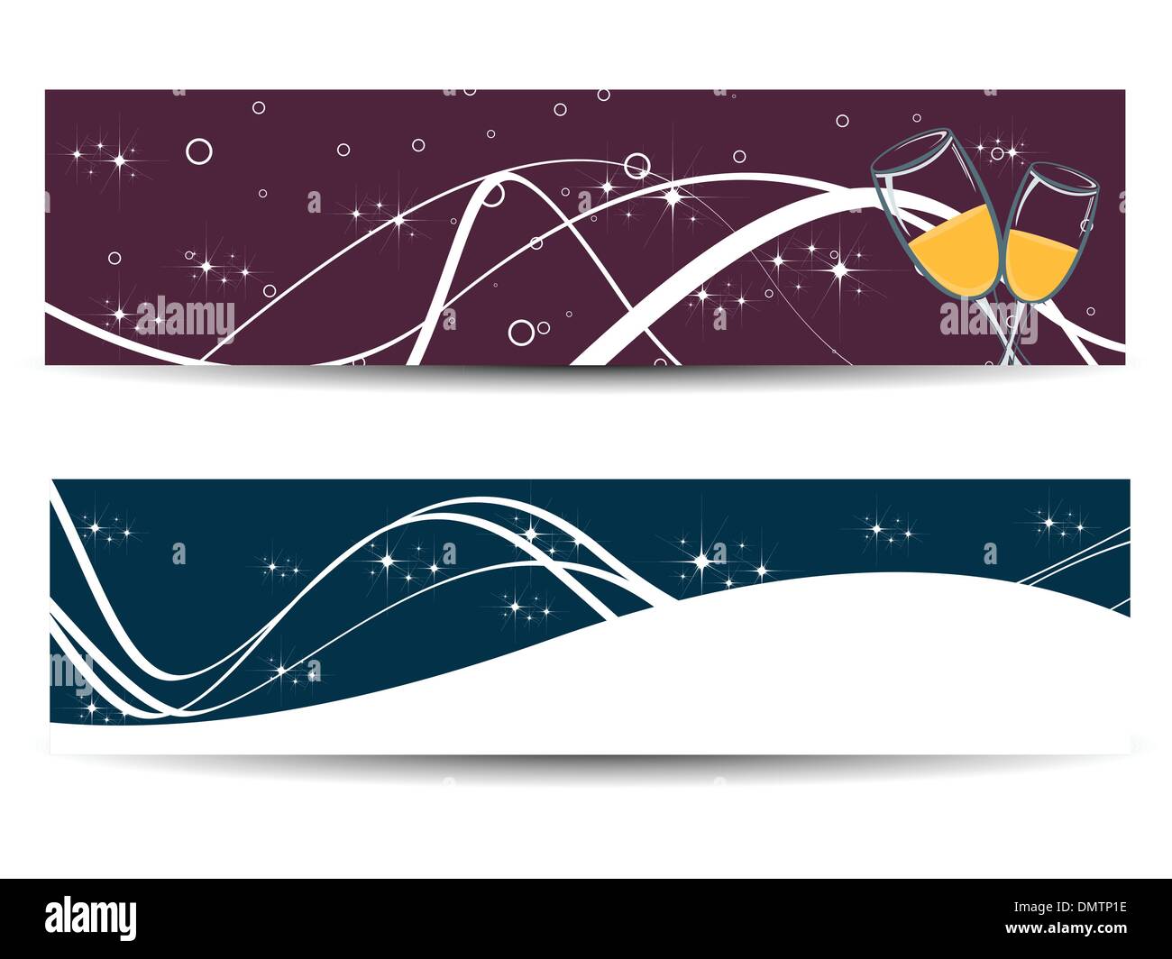 set of two artistic banners for new year Stock Vector