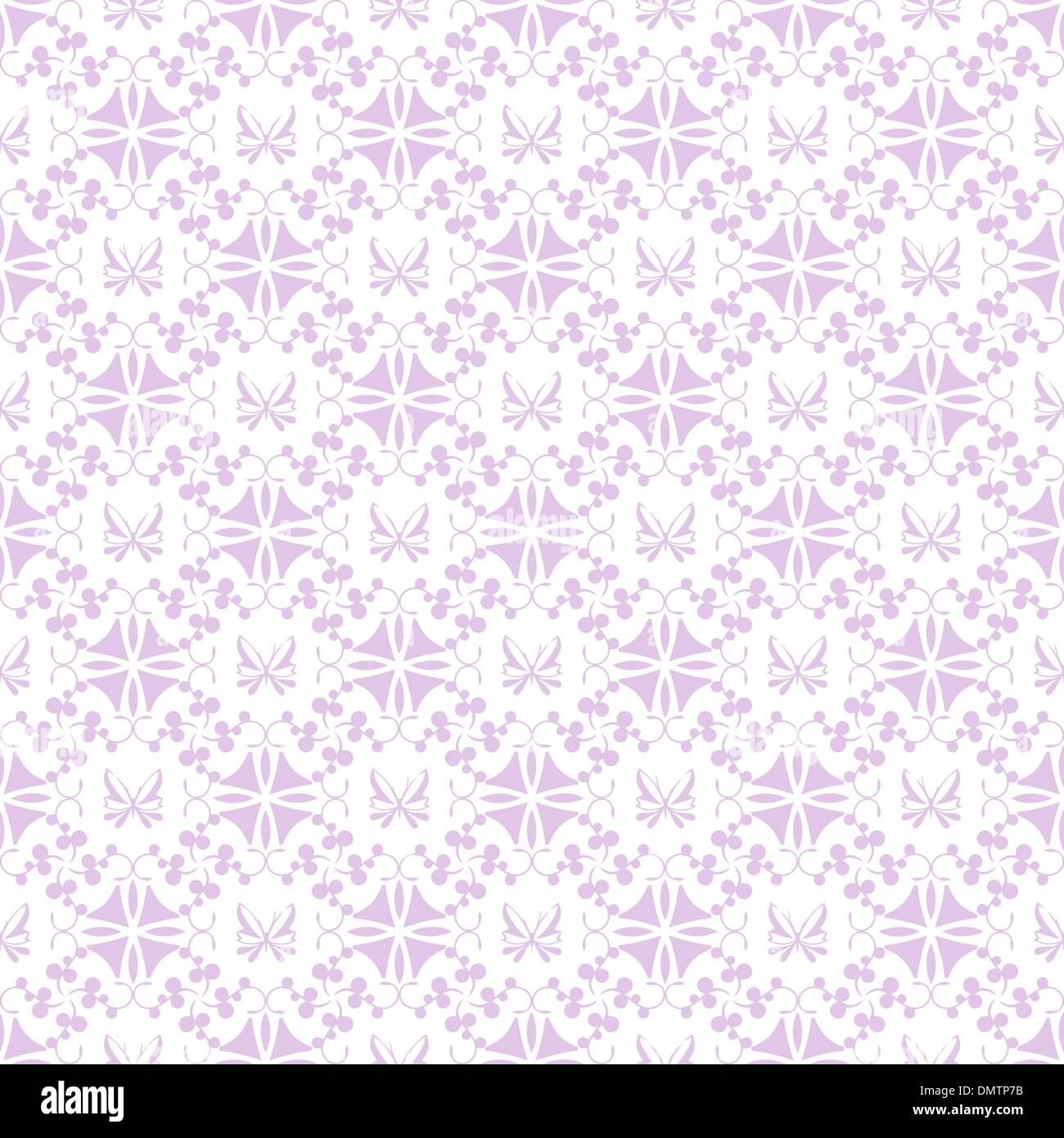 Seamless floral and butterfly pattern Stock Vector