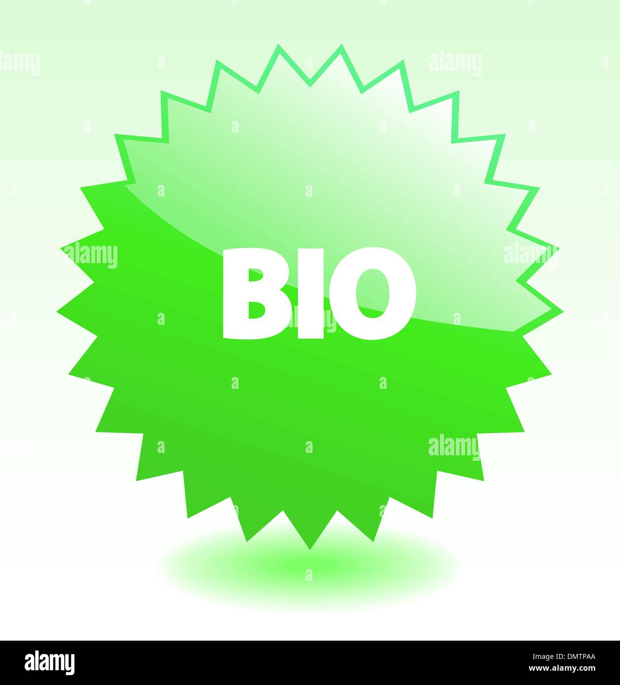 Green glossy vector star element for environment marketing or ad Stock Vector