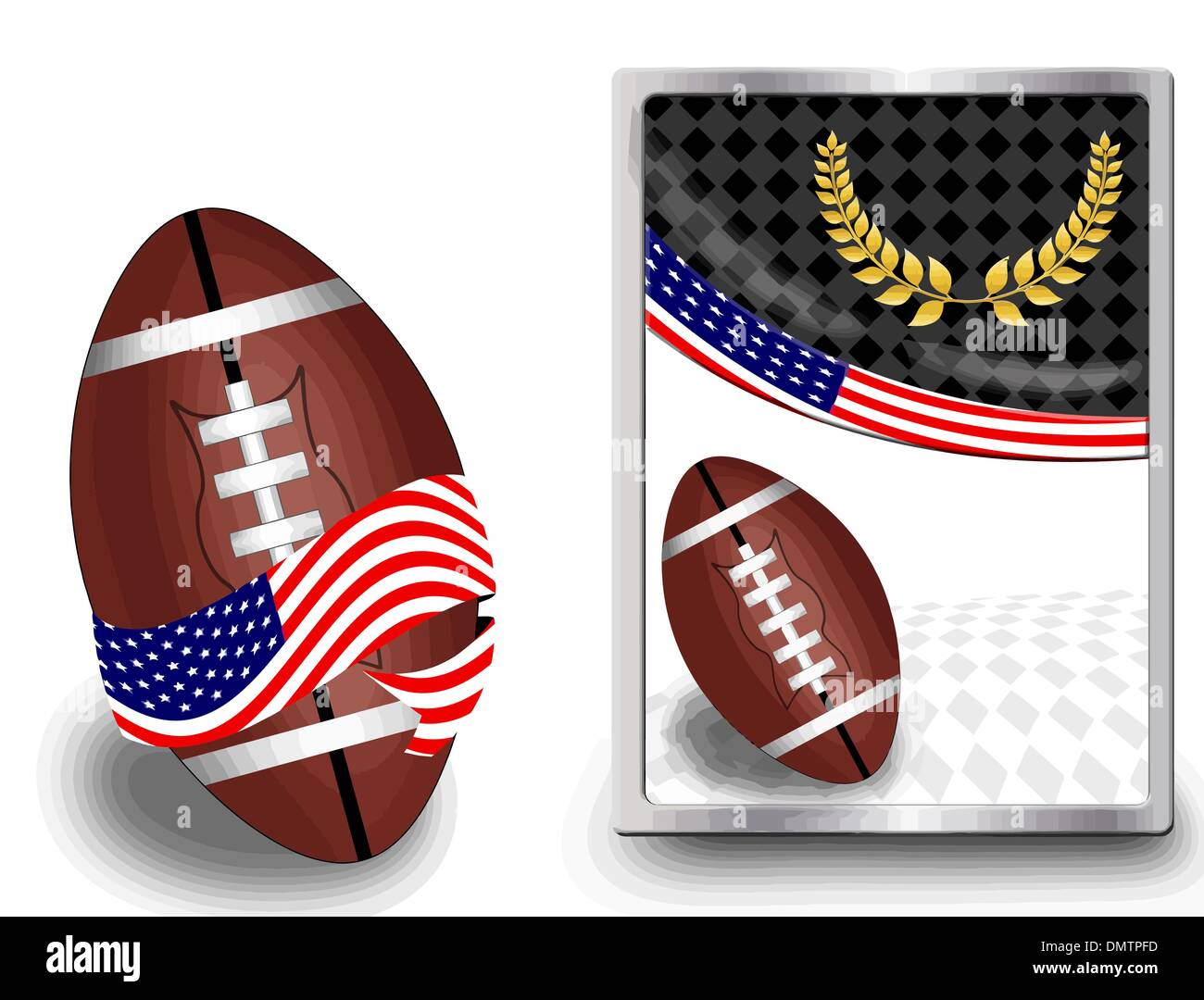 American football ball and web icon Stock Vector