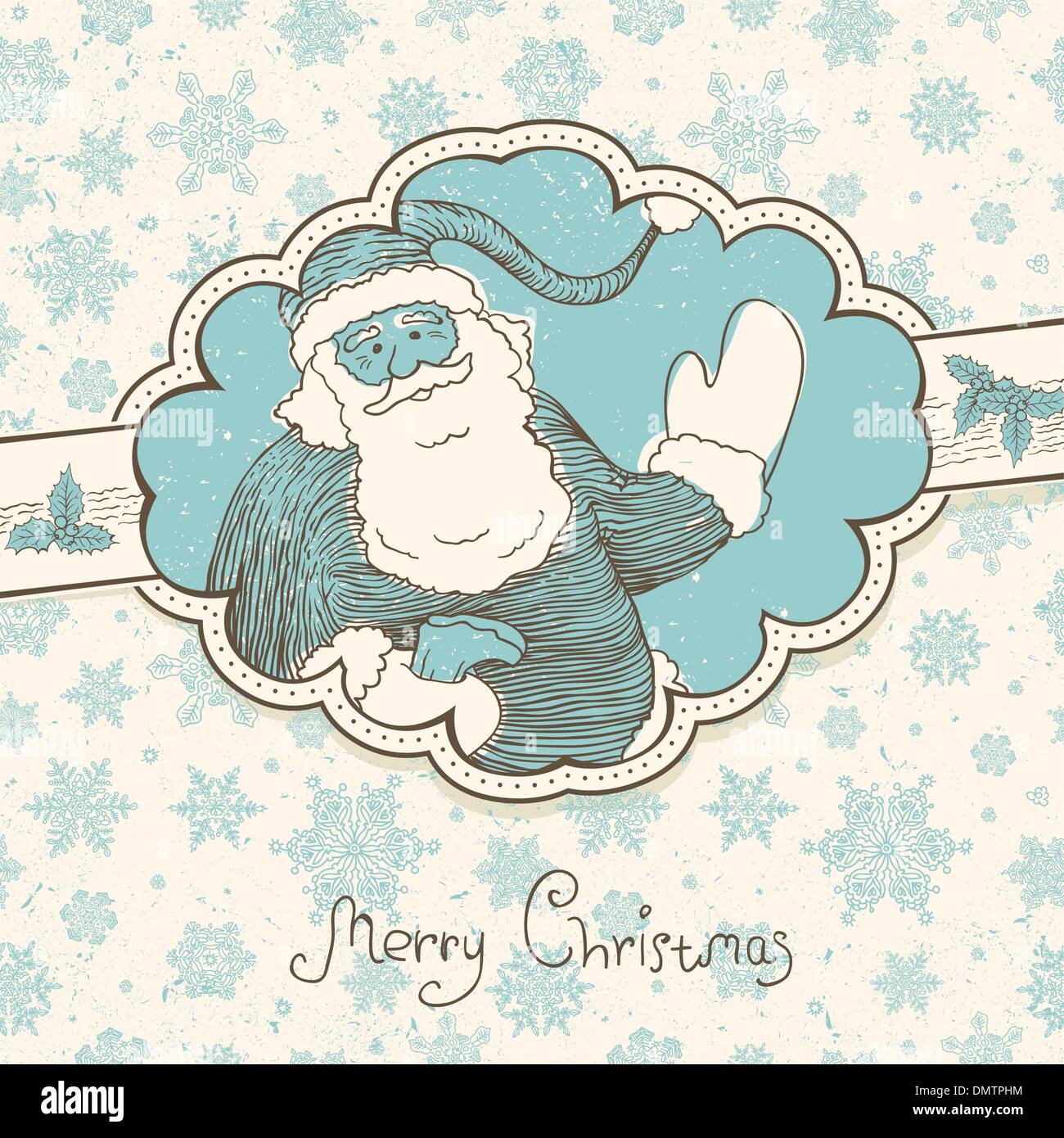 Christmas greetings background in retro style. Vector illustrati Stock ...