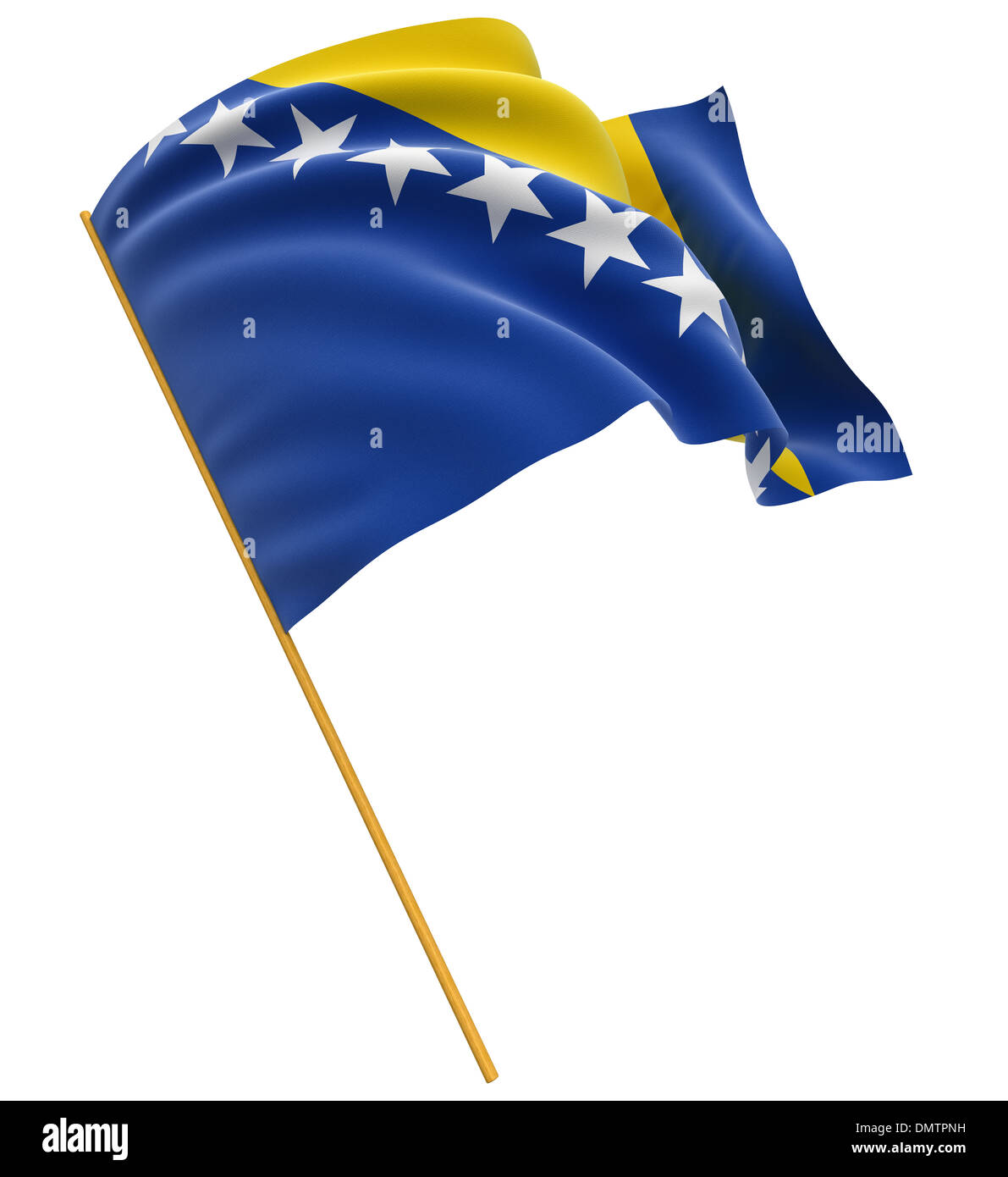 3D Bosnia and Herzegovina flag (clipping path included Stock Photo - Alamy