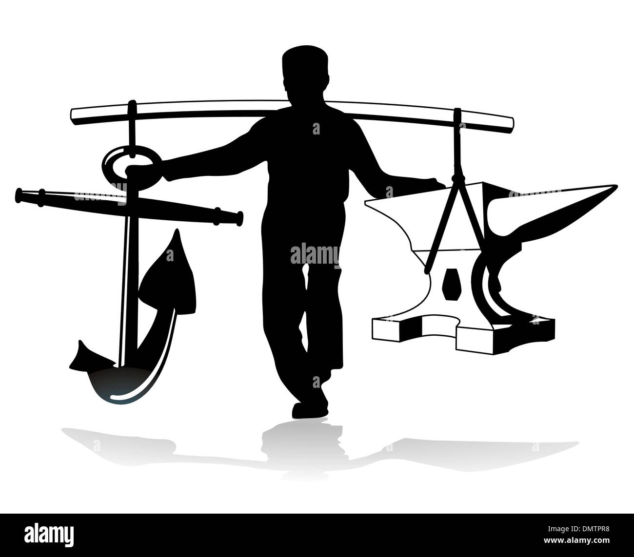 heavy weighty carrier Stock Vector