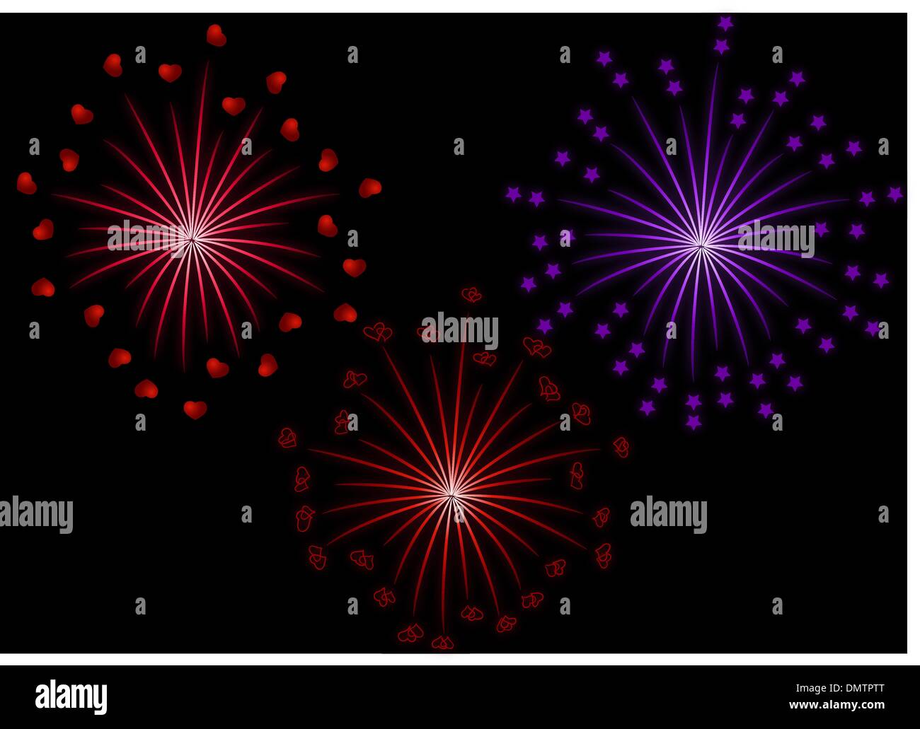 set of fireworks Stock Vector