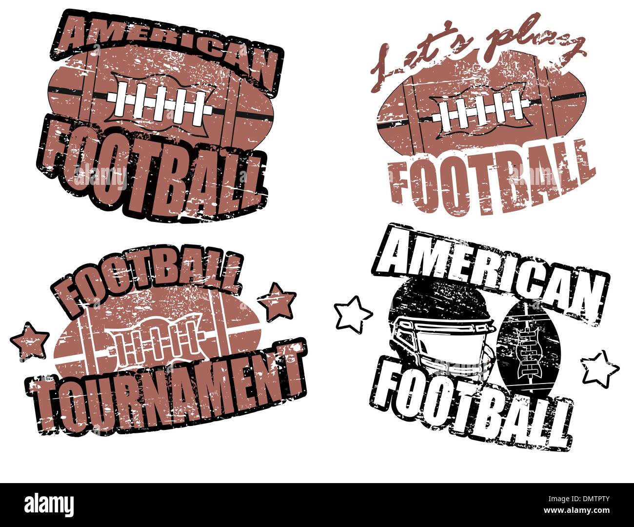 american football stamps Stock Vector