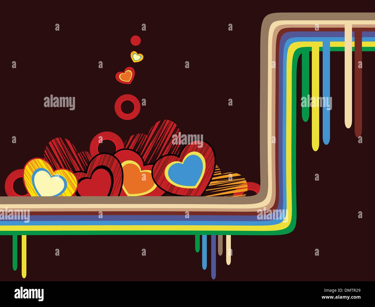 A vector illustration of a retro card for Valentines Day Stock Vector ...