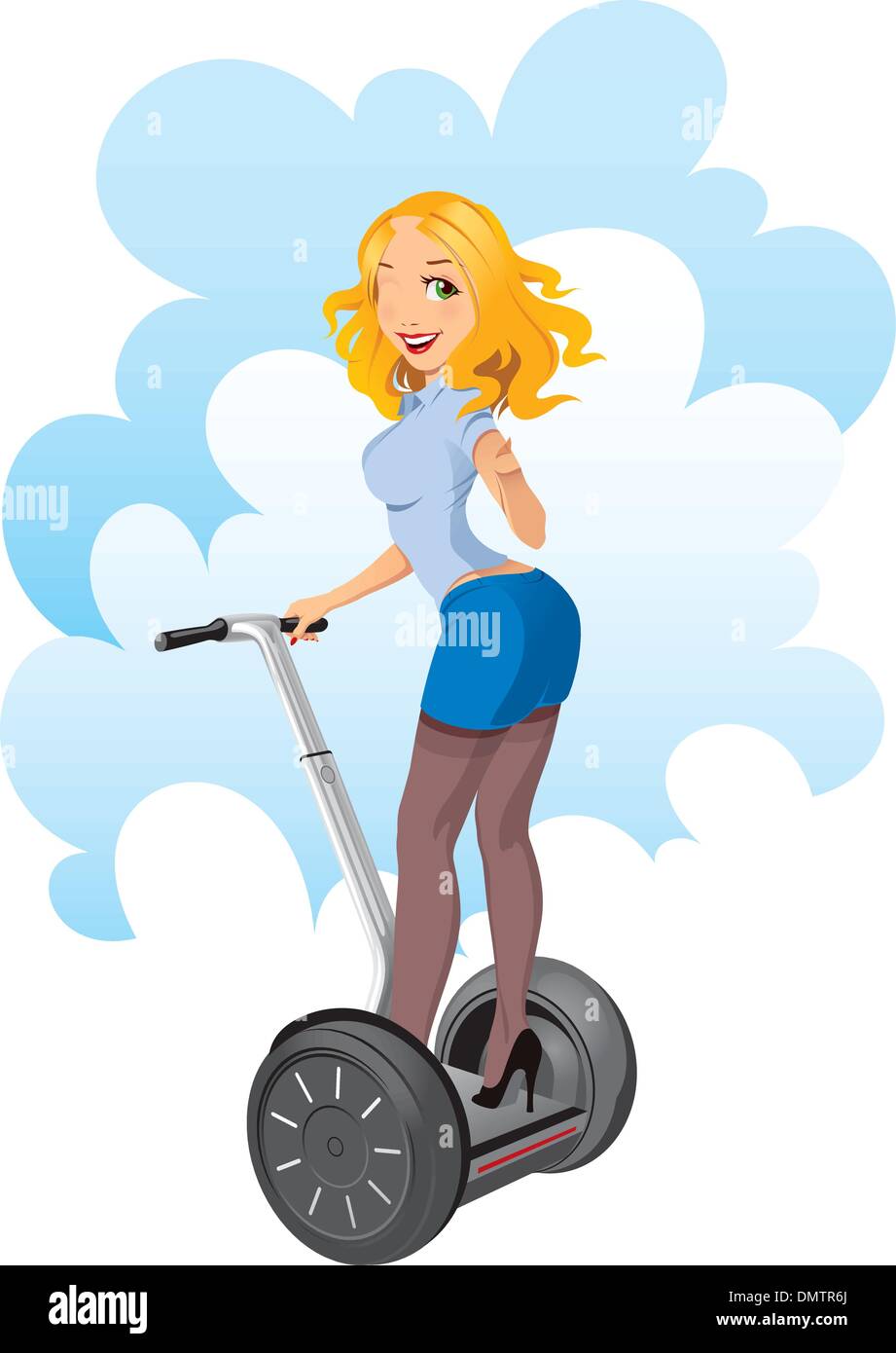 POSTRIDER ON THE SEGWAY Stock Vector