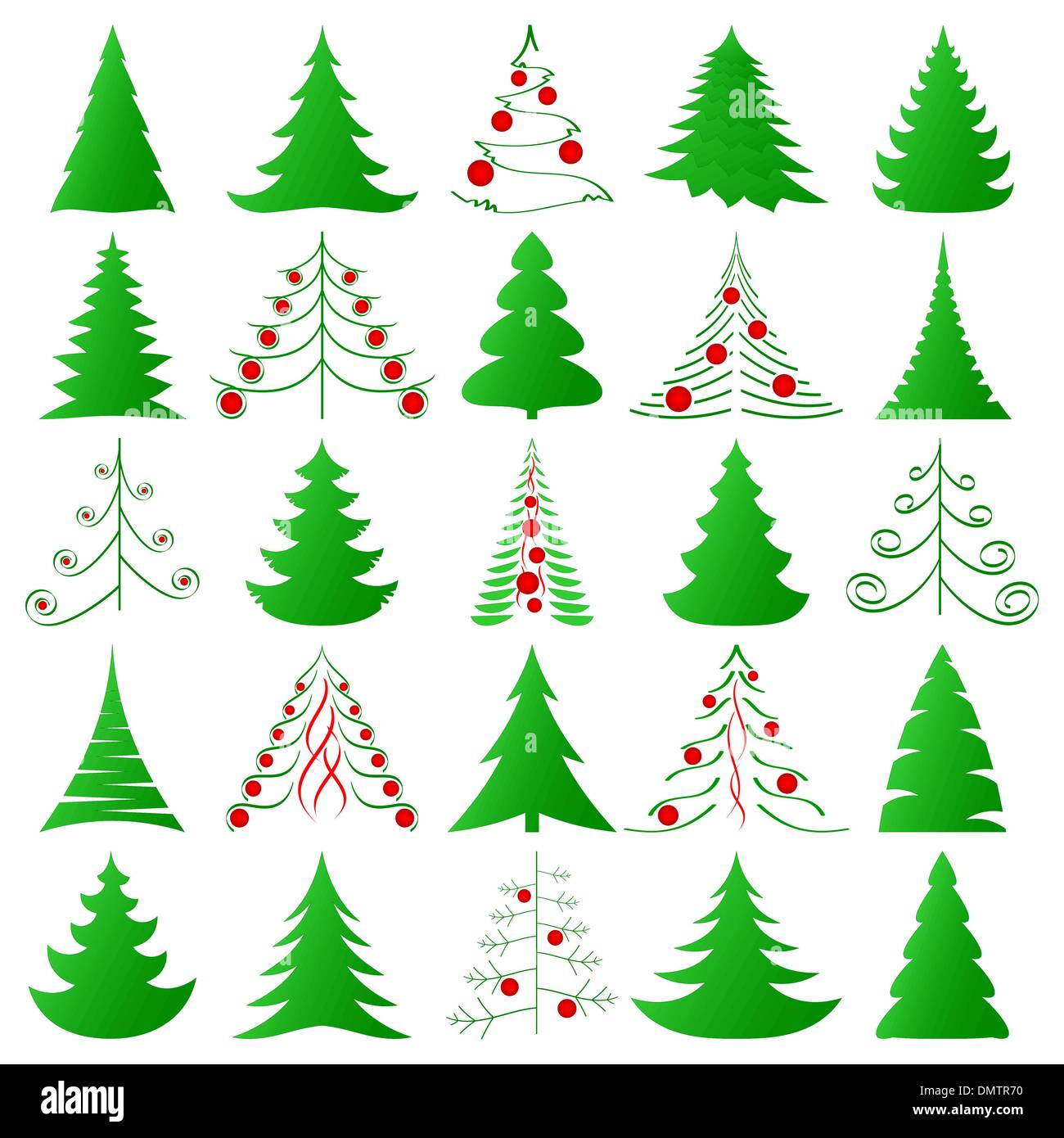 Christmas trees collection Stock Vector