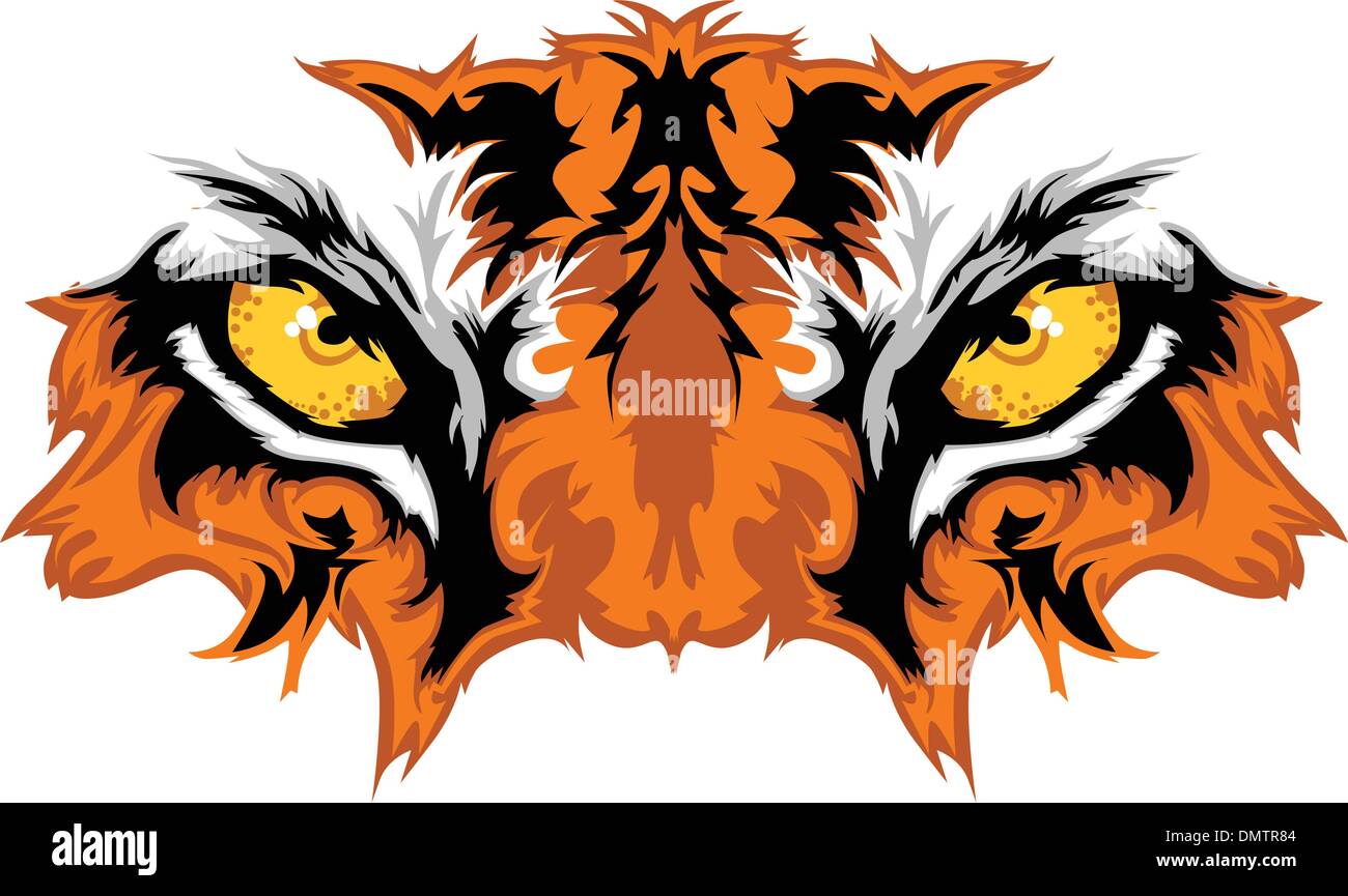 Tiger Eyes Mascot Graphic Stock Vector