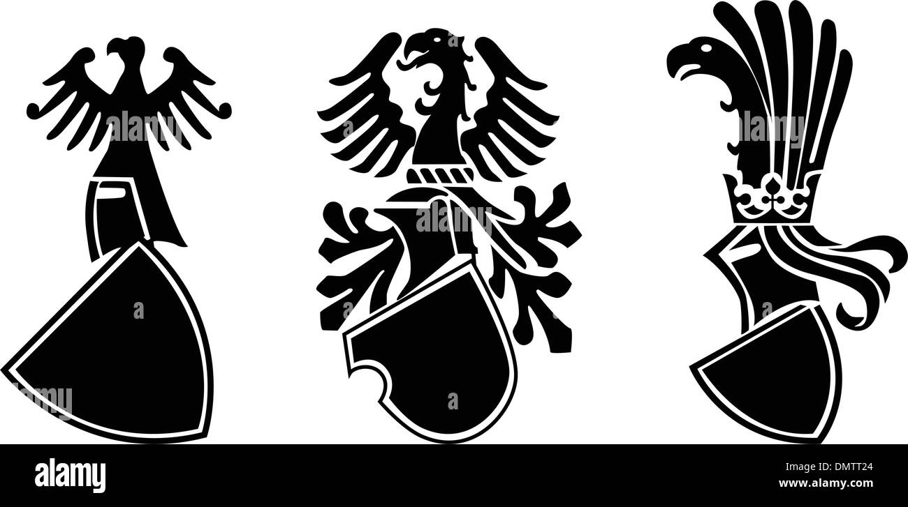 the vector medieval heraldic shield Stock Vector