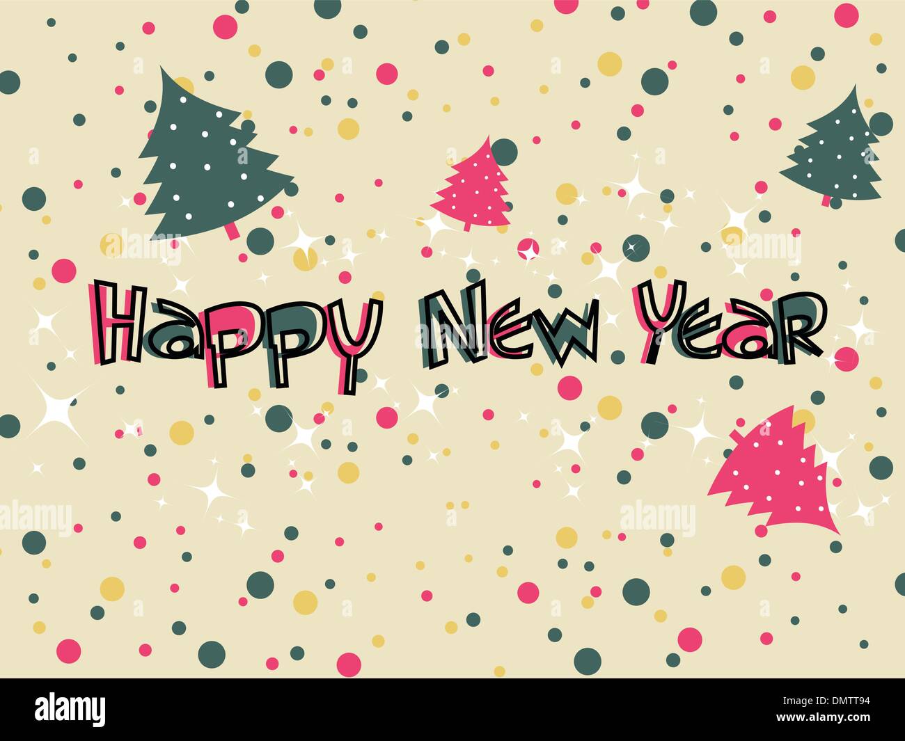 creative artwork design greeting card for new year Stock Vector