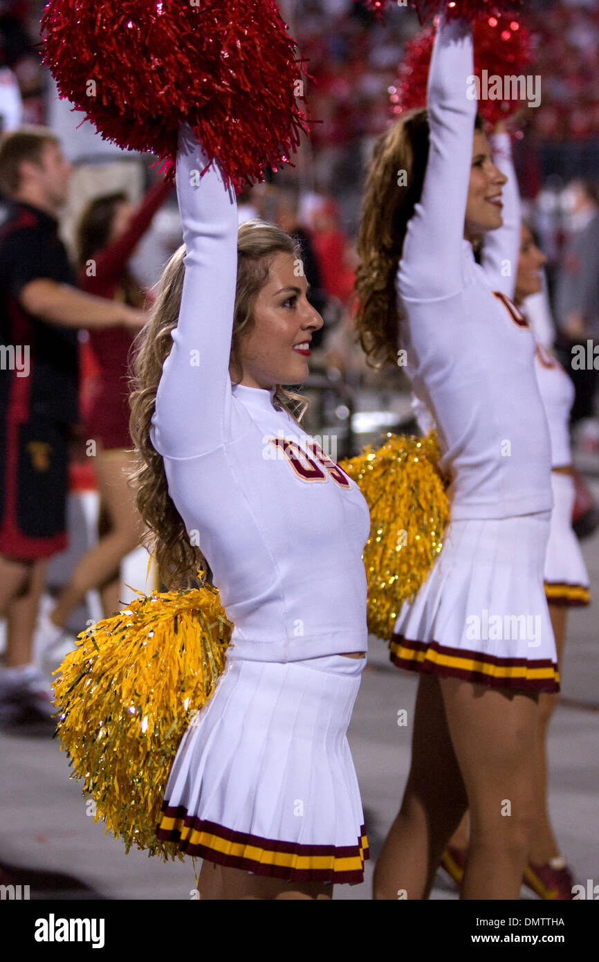 12 September 2009:  A USC Cheerleader during the game between the Ohio State Buckeyes and USC Trojans.  The #3 USC Trojans rallied to defeat #7 Ohio State 18-15 before a record crowd of 106,033 fans at Ohio Stadium. (Credit Image: © Frank Jansky/Southcreek Global/ZUMApress.com) Stock Photo