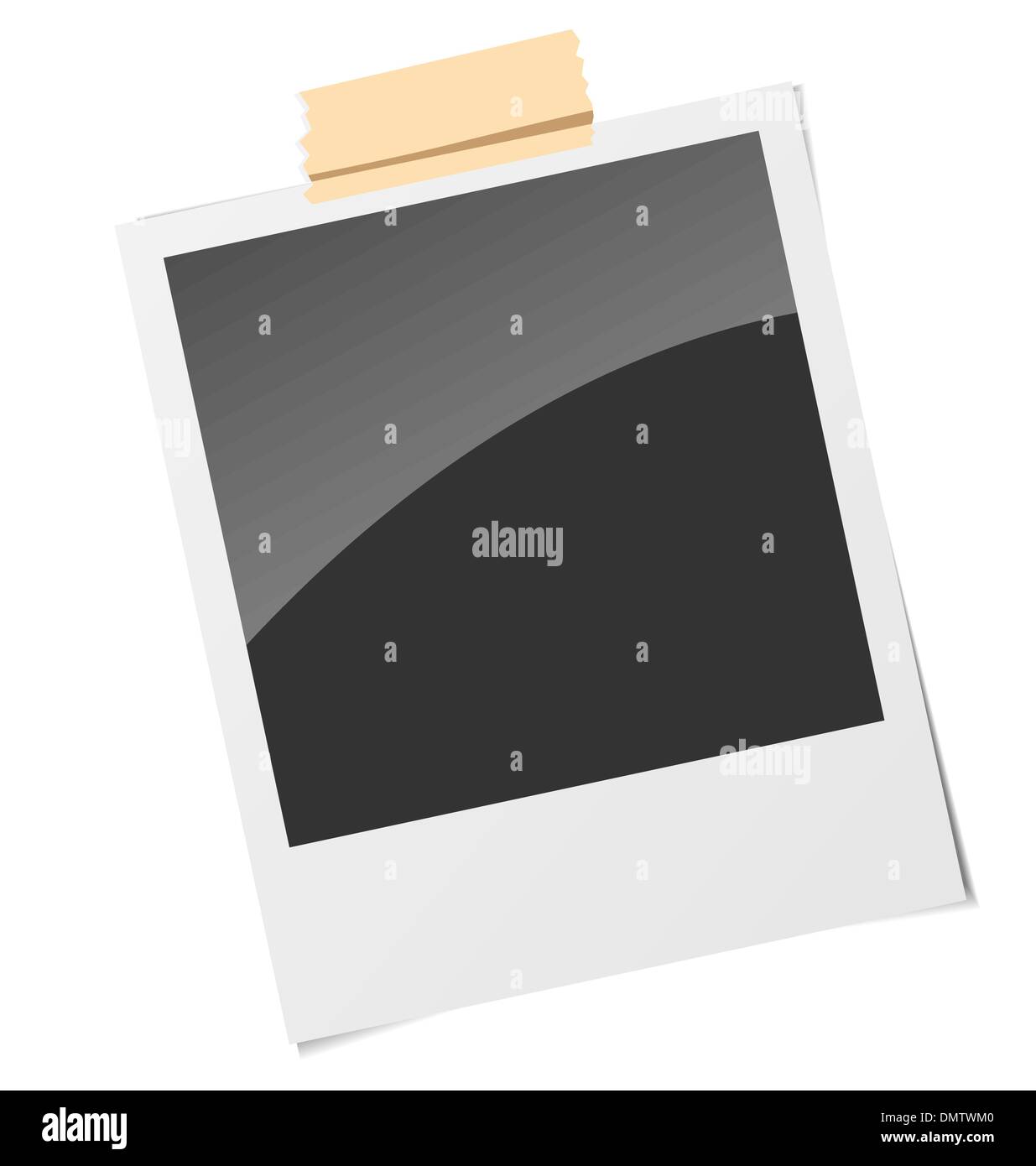 Realistic vector photo frame with adhesive tape isolated on whit Stock