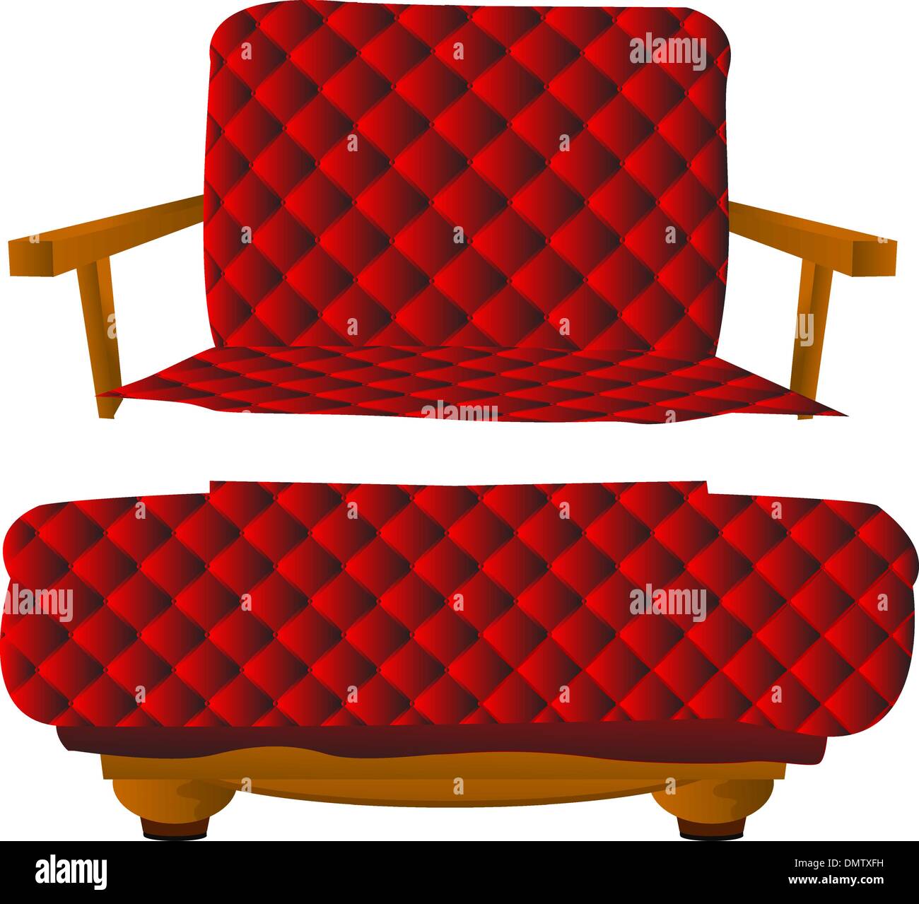 Red leather arm chair Stock Vector Image & Art Alamy