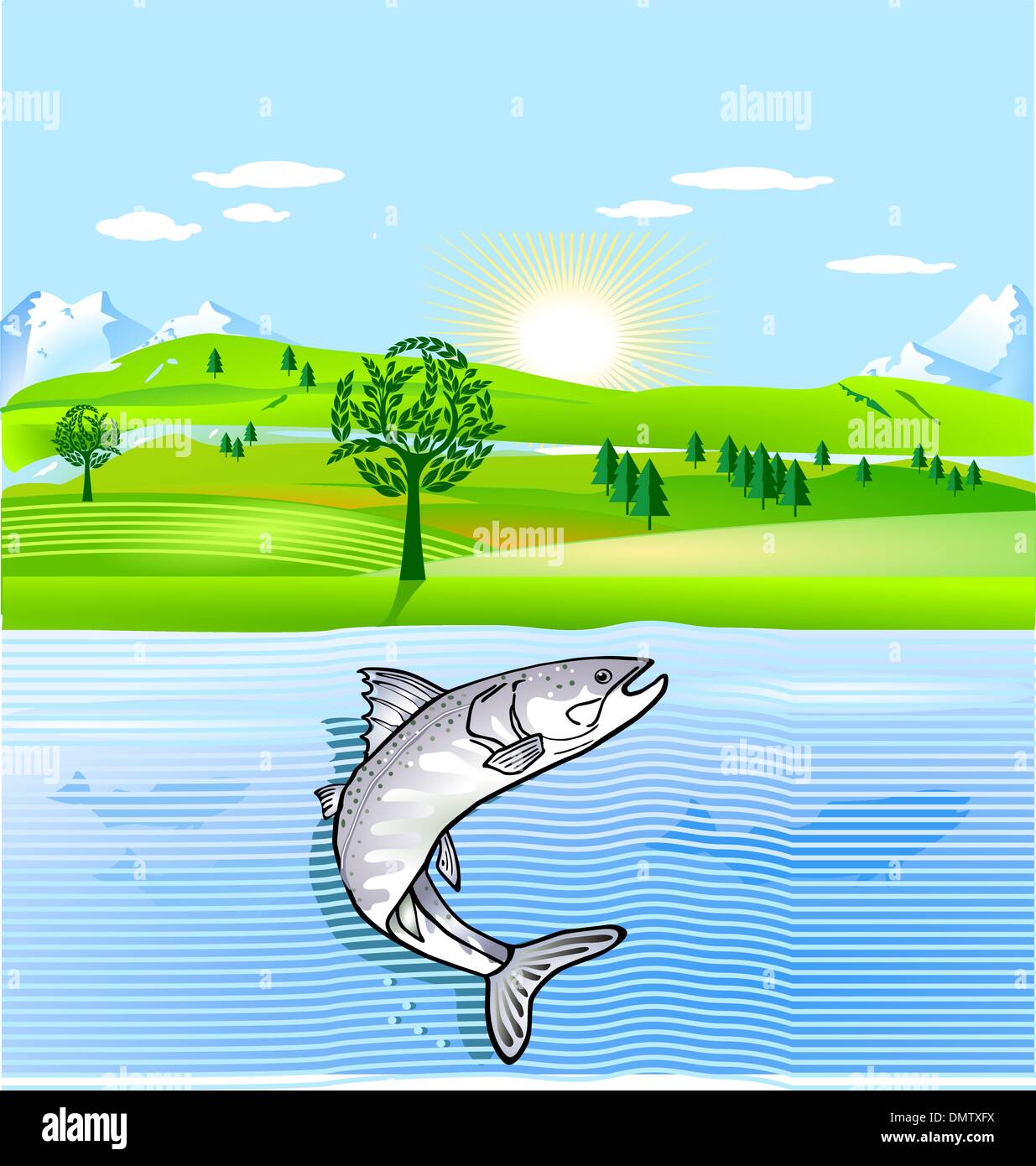 nature conservation and fish Stock Vector