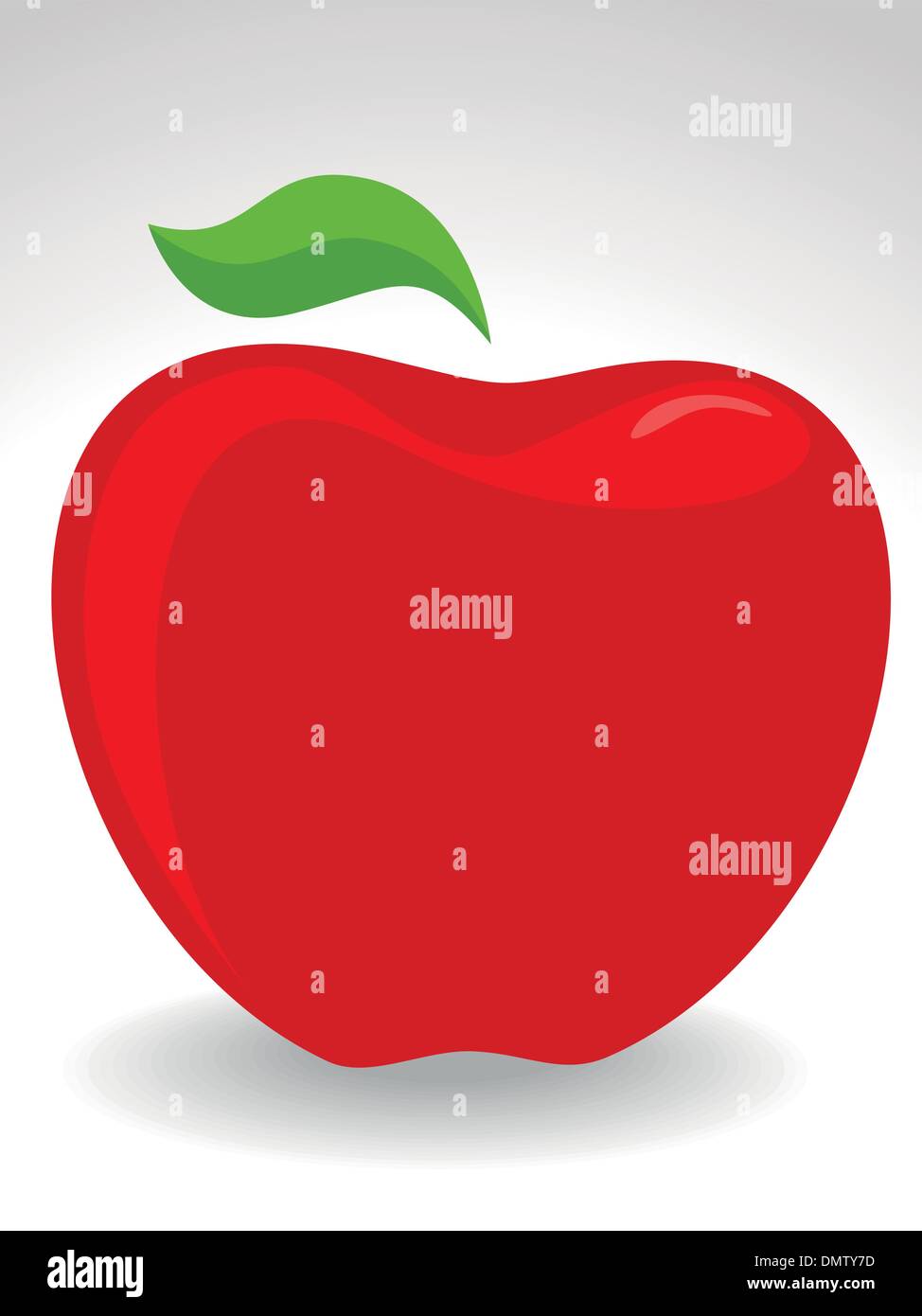 Vector, red apple with a heart symbol on isolated background. Stock Vector
