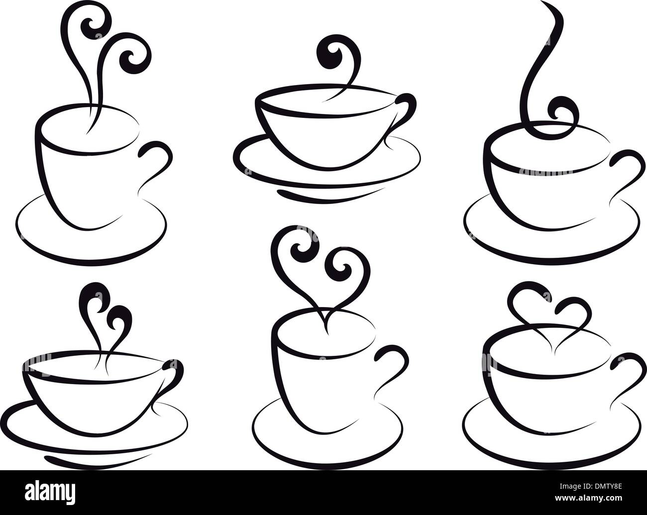 coffee and tea cups, vector Stock Vector