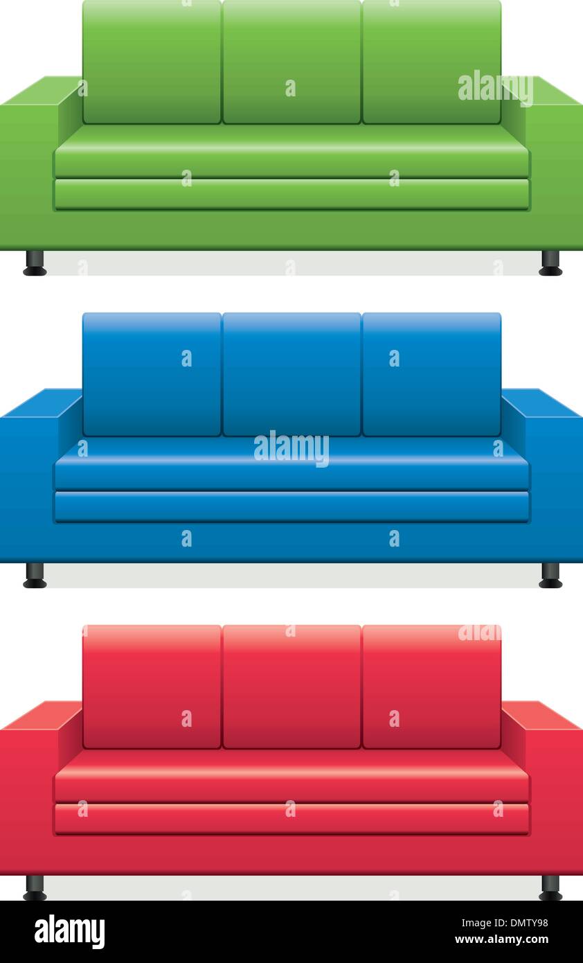 vector colorful sofas Stock Vector