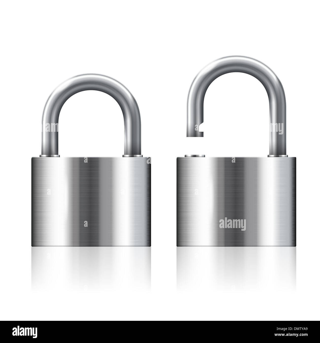Vector illustration of open and closed silver padlocks set Stock Photo ...