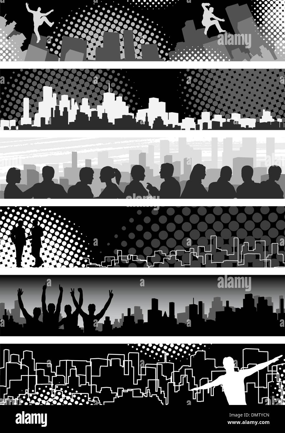 Vector urban skyline monochrome hi-res stock photography and images - Alamy
