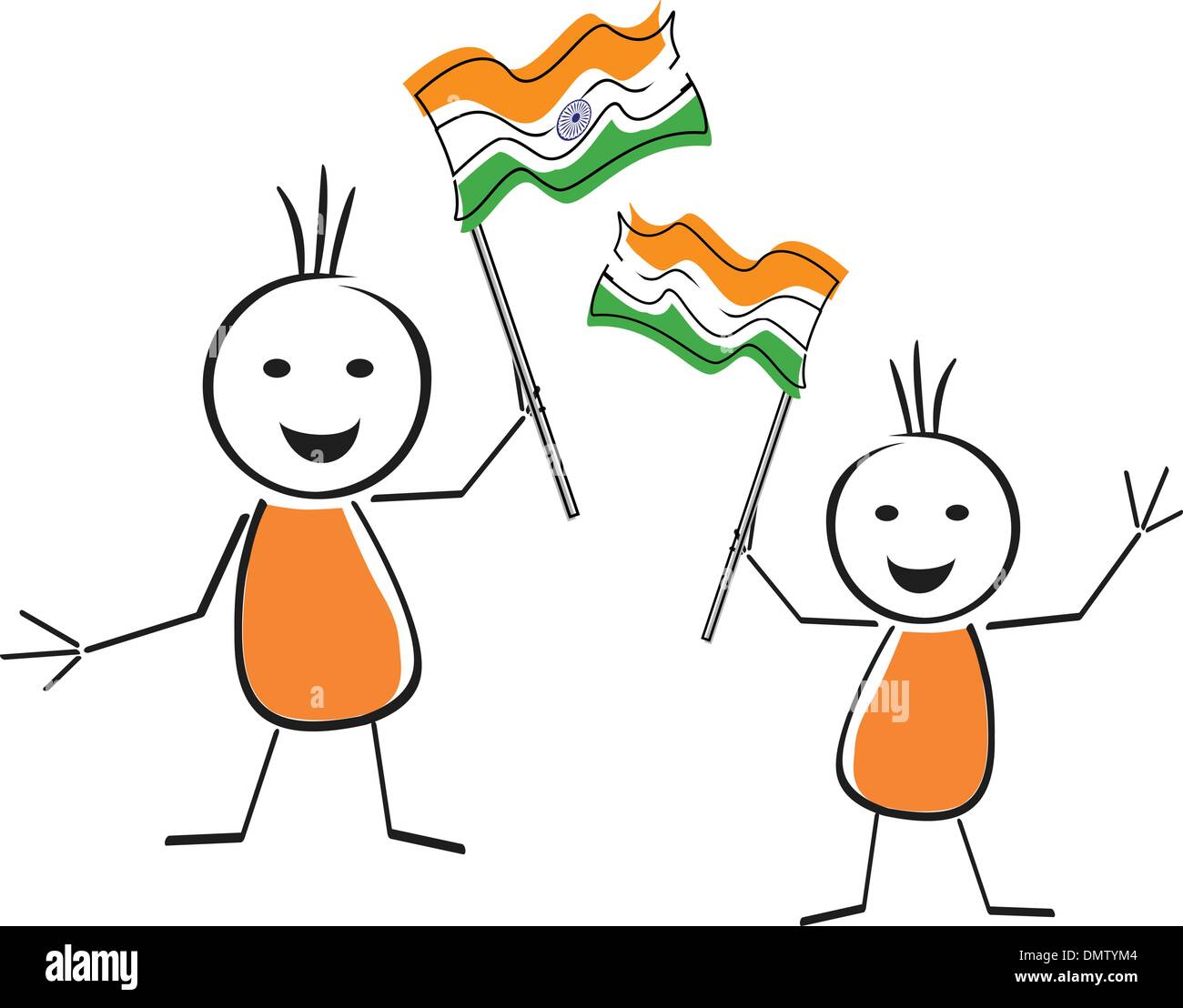 A card of republic day with two cute character holding the natio ...