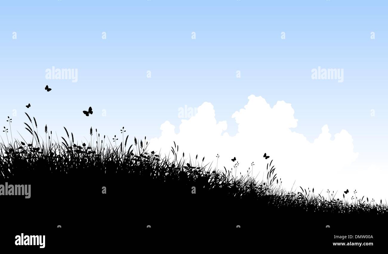 Meadow and sky Stock Vector