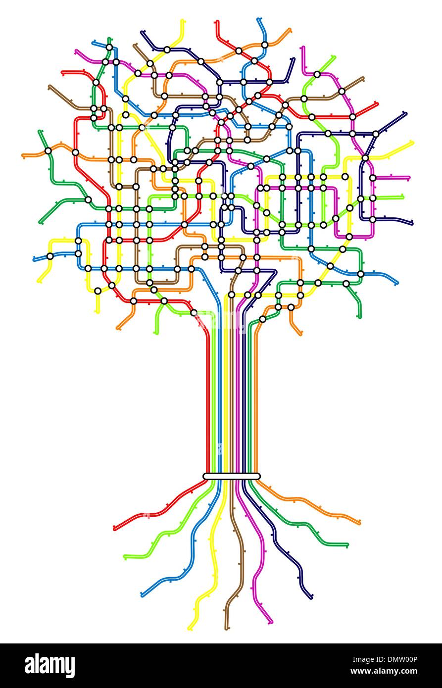 Subway tree Stock Vector