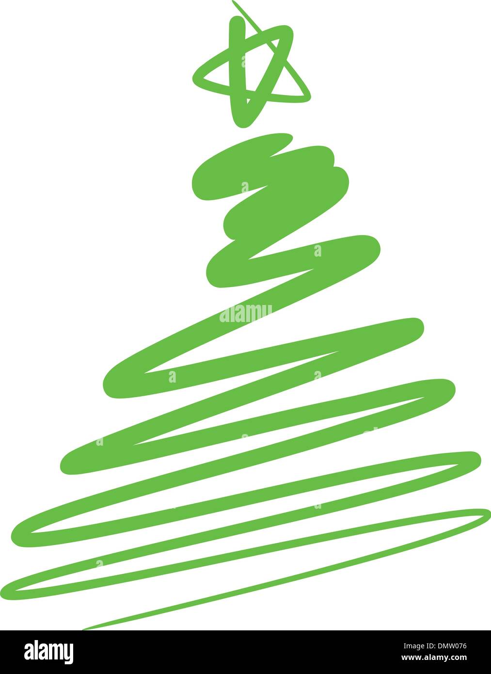 Abstract christmas tree - simple drawing Stock Vector
