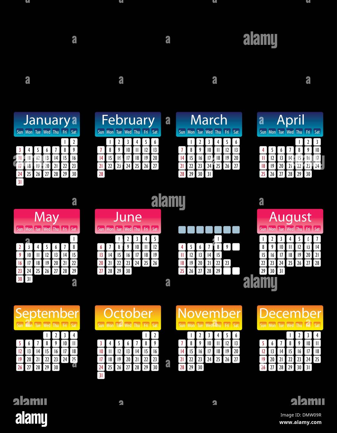 Calendar 2010 Stock Vector