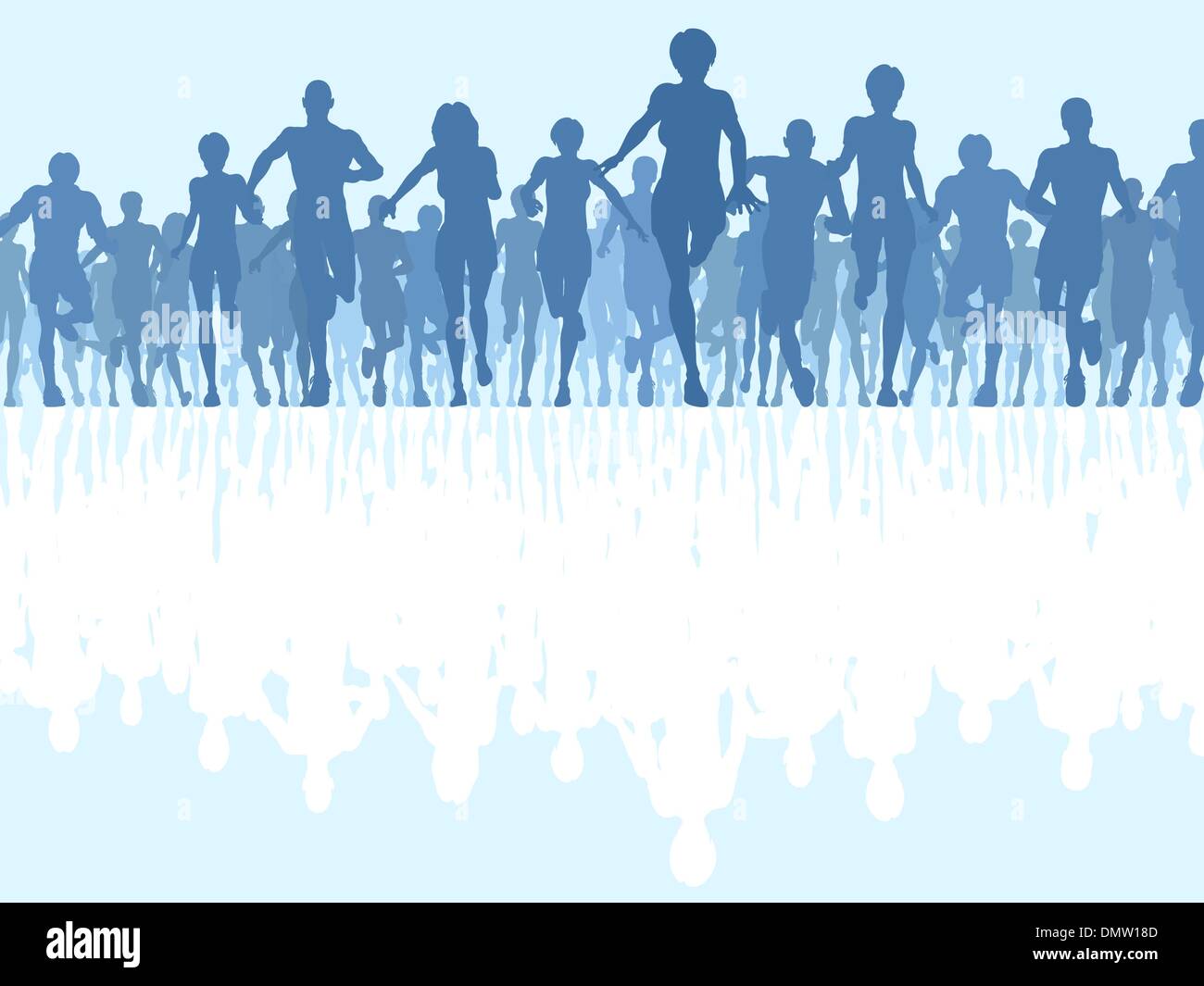 Reflected runners Stock Vector