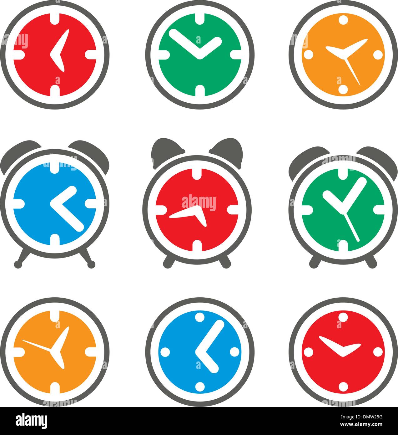 vector set of colorful clock symbols Stock Vector Image & Art Alamy