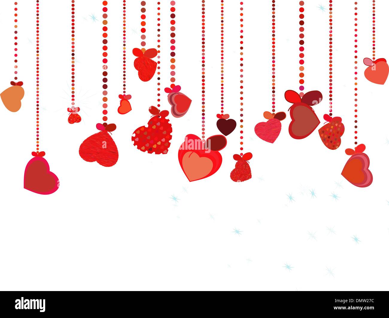 Bright red heart and circle bokeh. EPS 8 Stock Vector