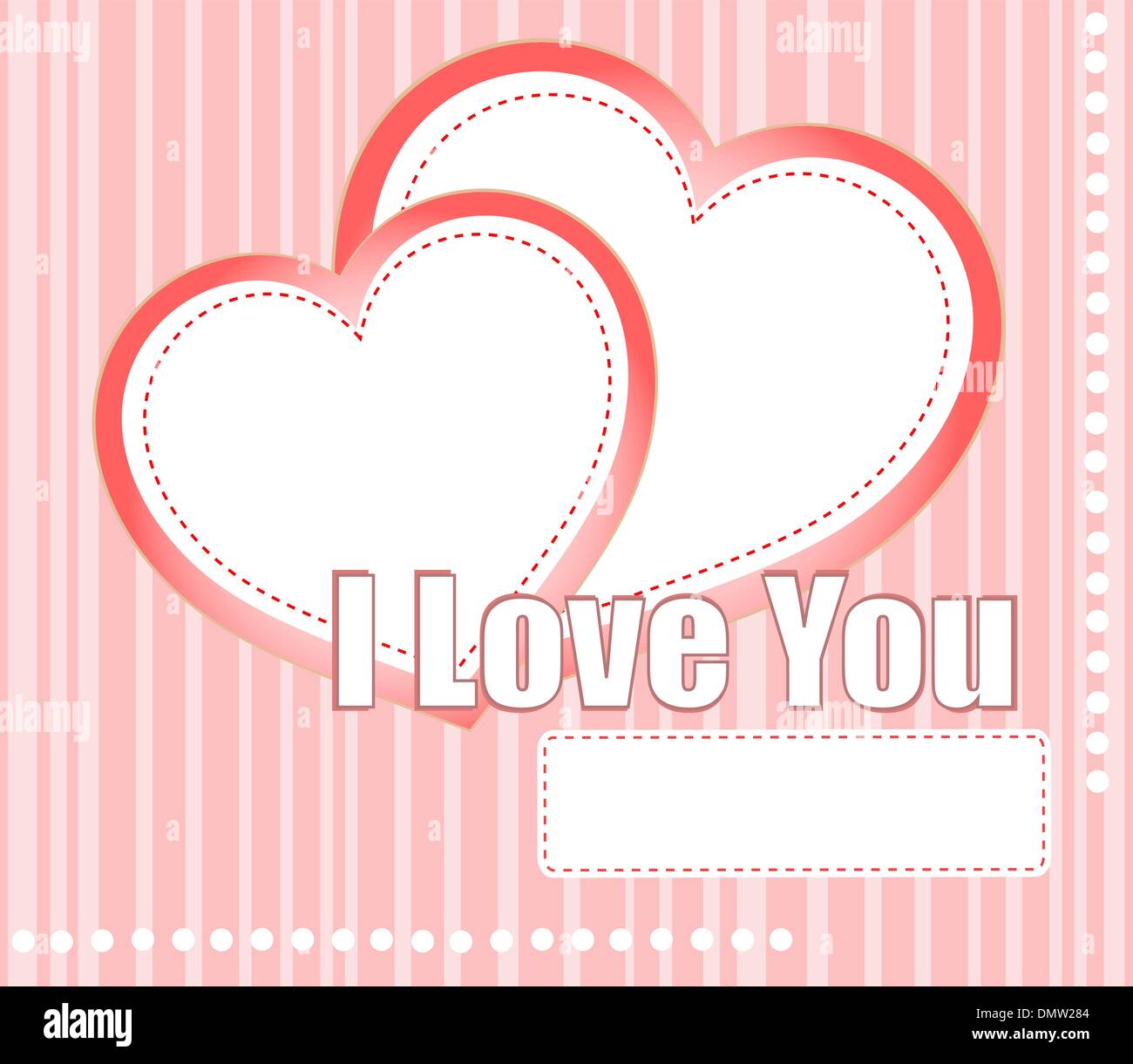valentines hearts two shapes on pink pattern background Stock Vector