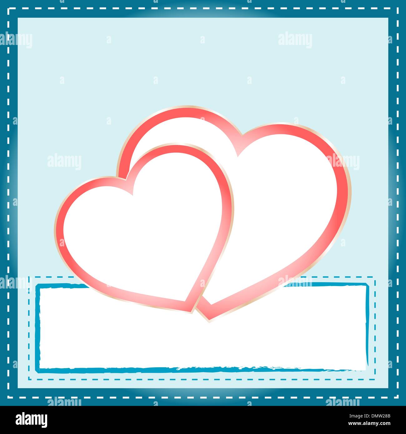 Beautiful Abstract Background with two Heart Silhouette Stock Vector