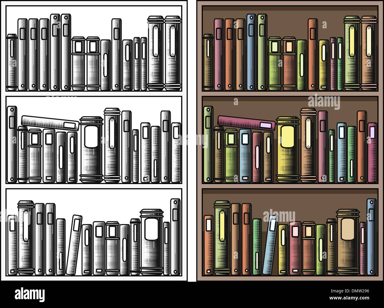 Antique Bookcase Stock Vector Images - Alamy