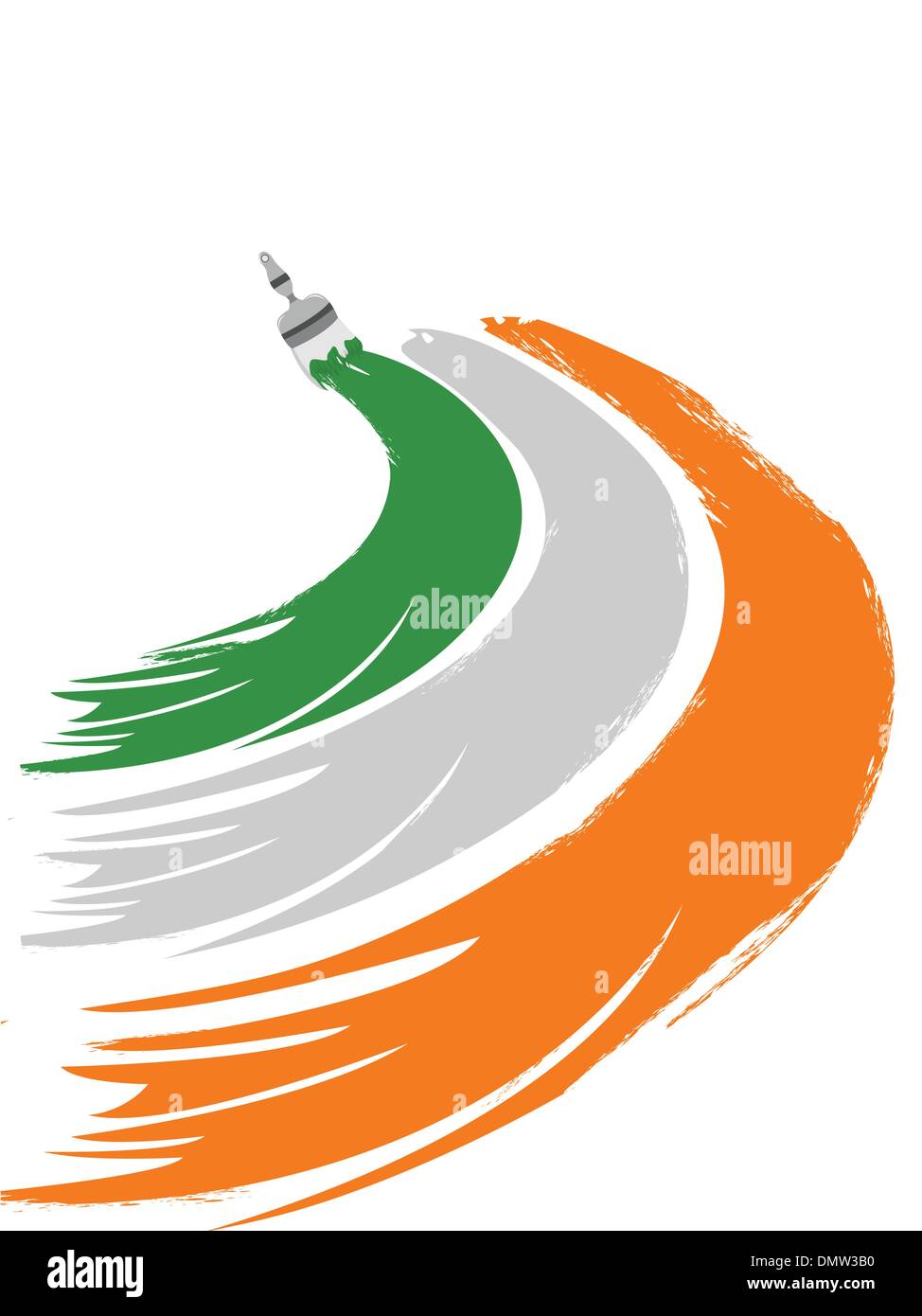 A greeting draw with Indian flag colors by paint colors on isola Stock Vector