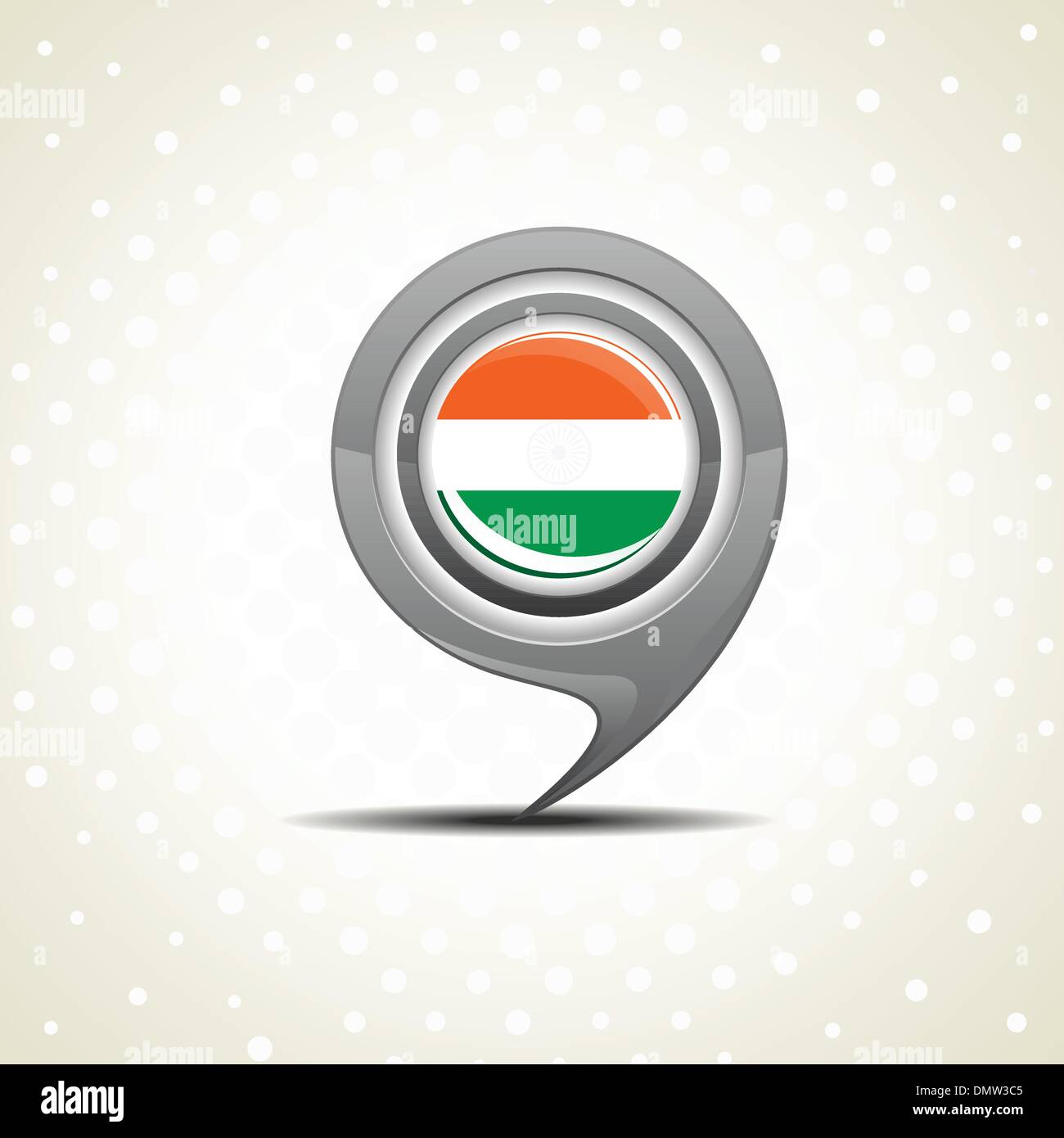 White dotted background with isolated icon for Republic Day Stock Vector