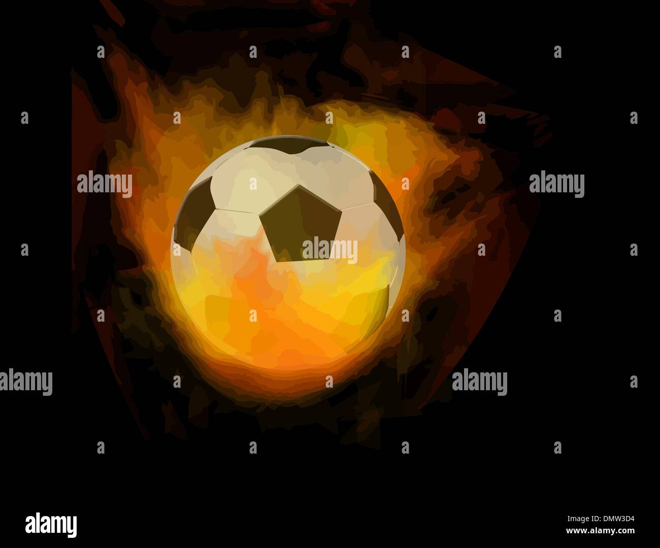 Soccer ball on fire Stock Vector