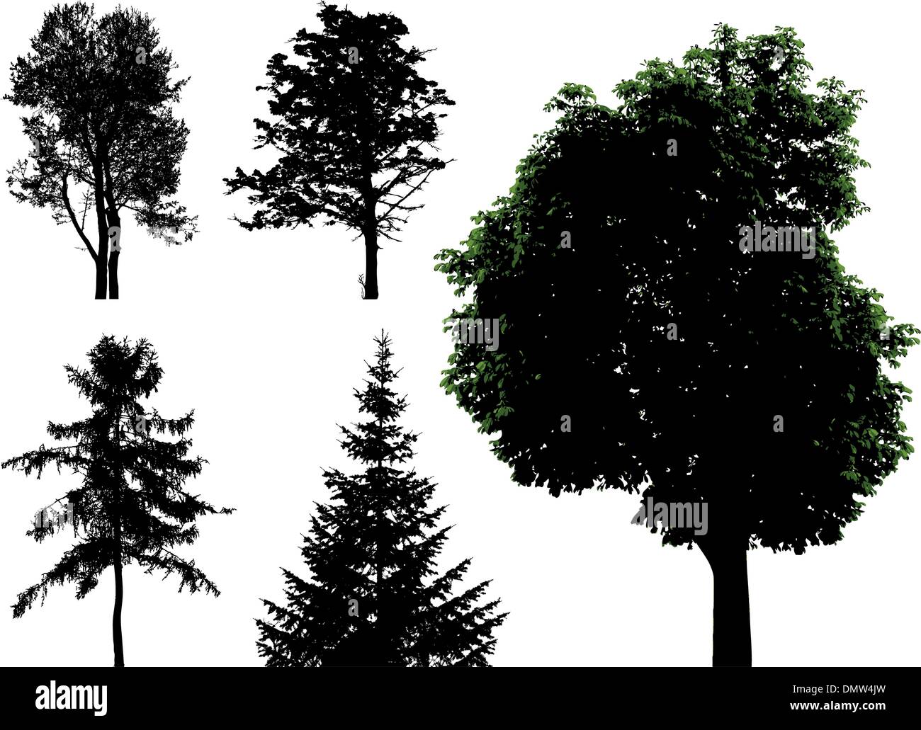 trees - vector set Stock Vector