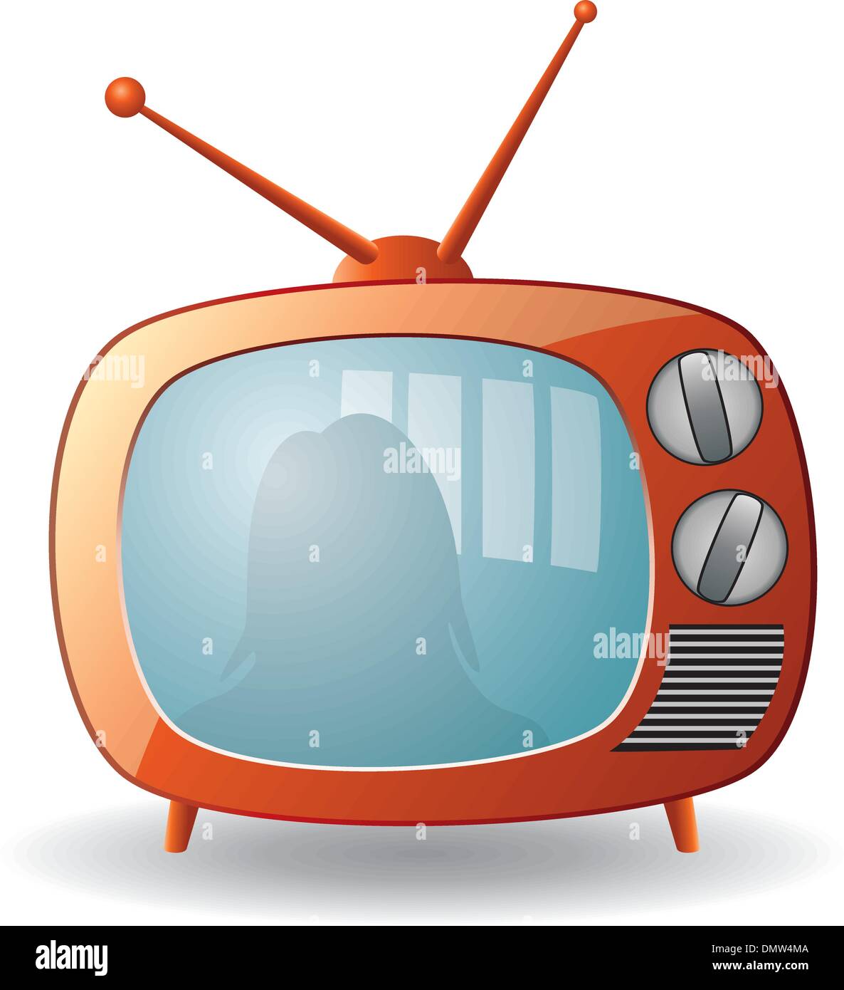 vector red retro tv set Stock Vector Image & Art - Alamy