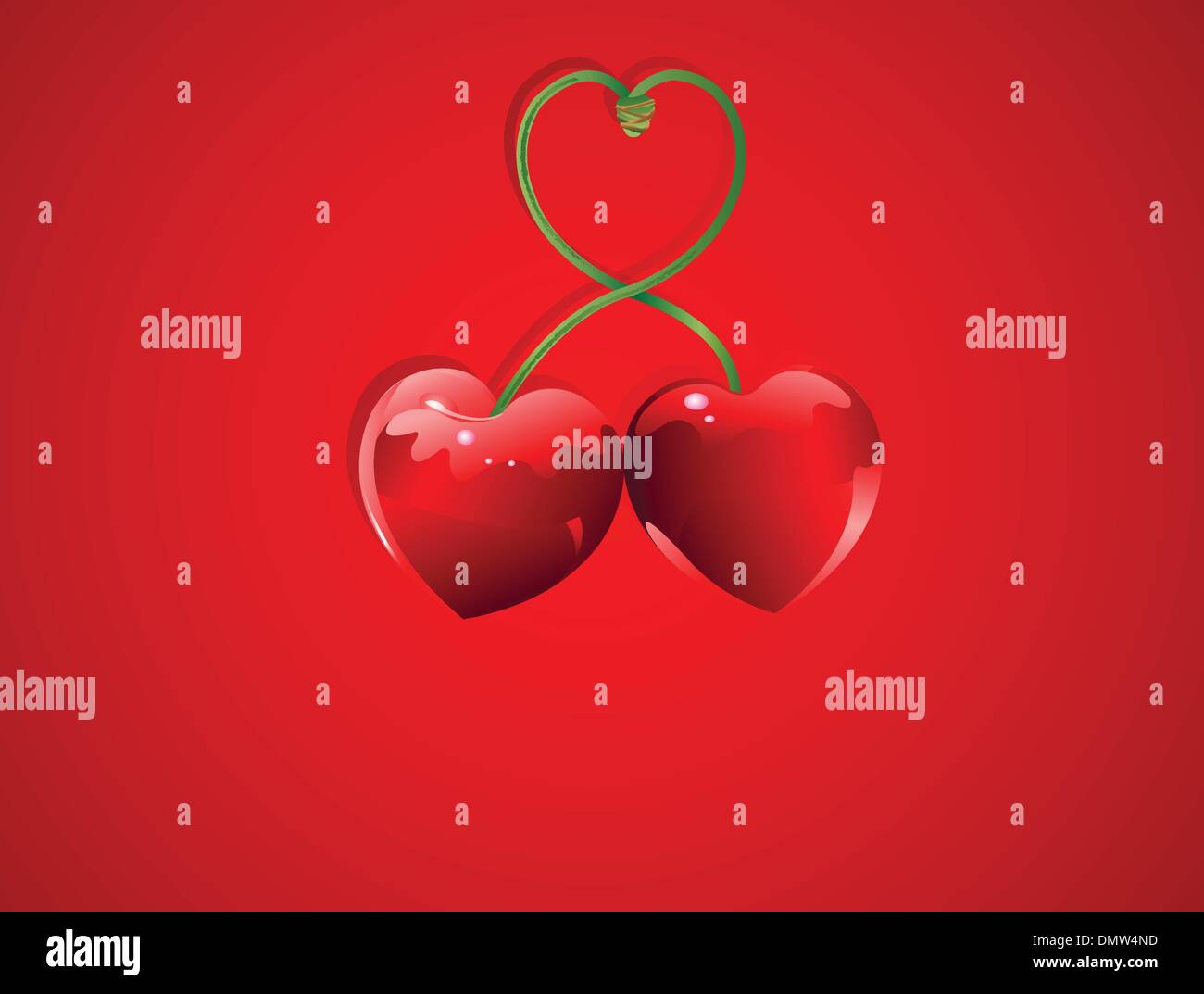 Valentine Cherry love Stock Vector