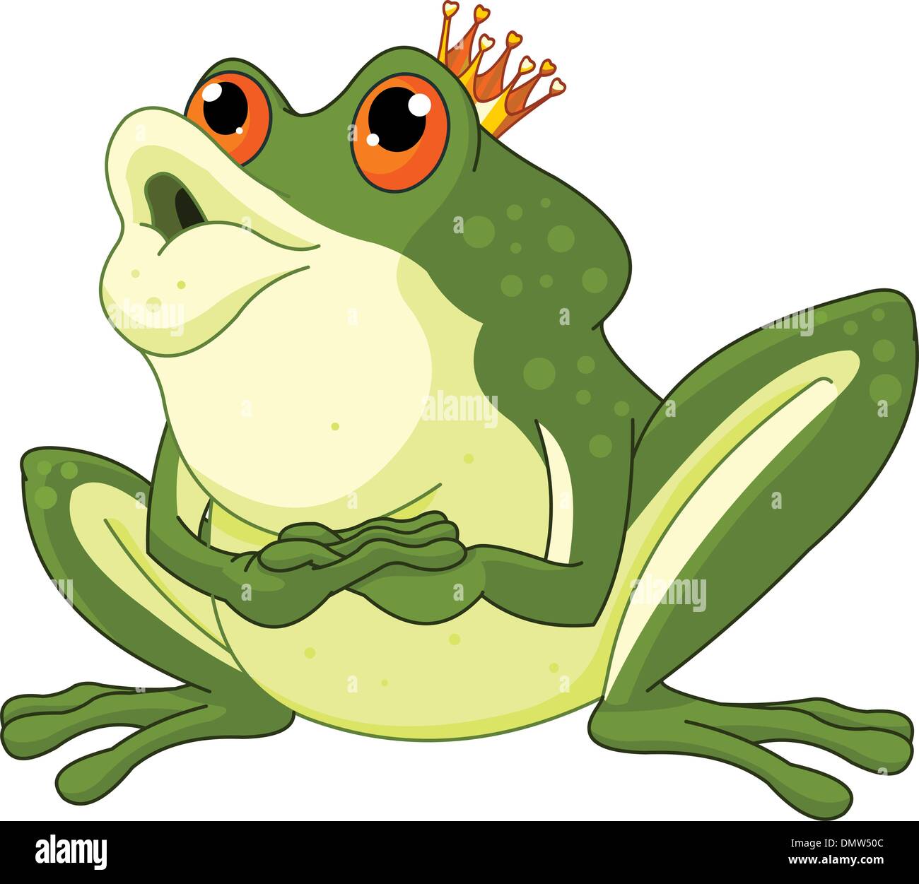 Frog Prince waiting to be kissed Stock Vector