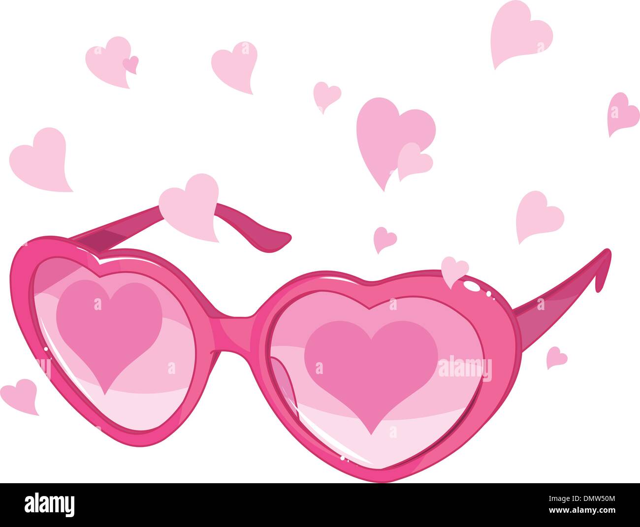 Valentine pink glasses Stock Vector