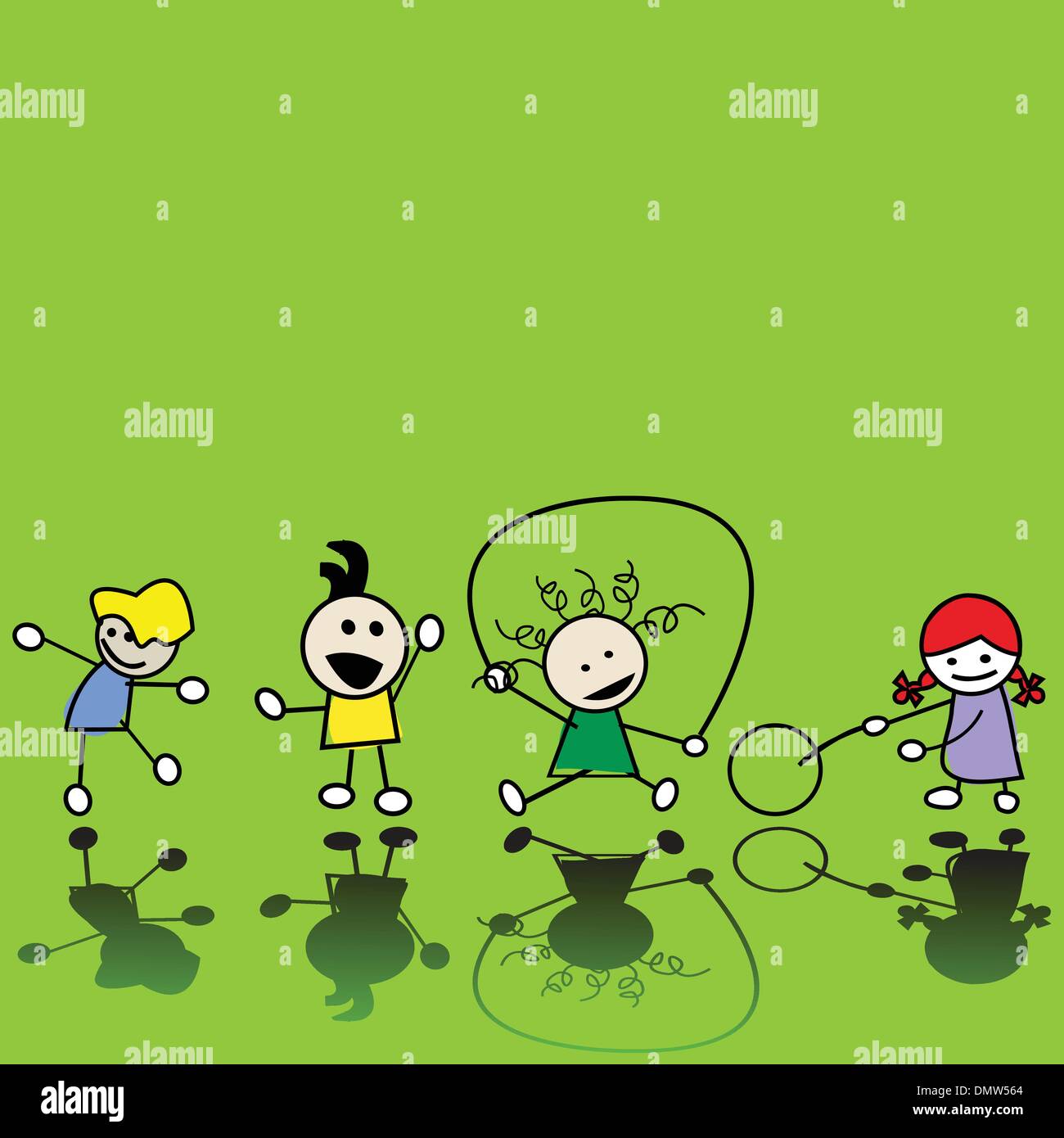 Silhouette of children playing Stock Vector Images - Alamy